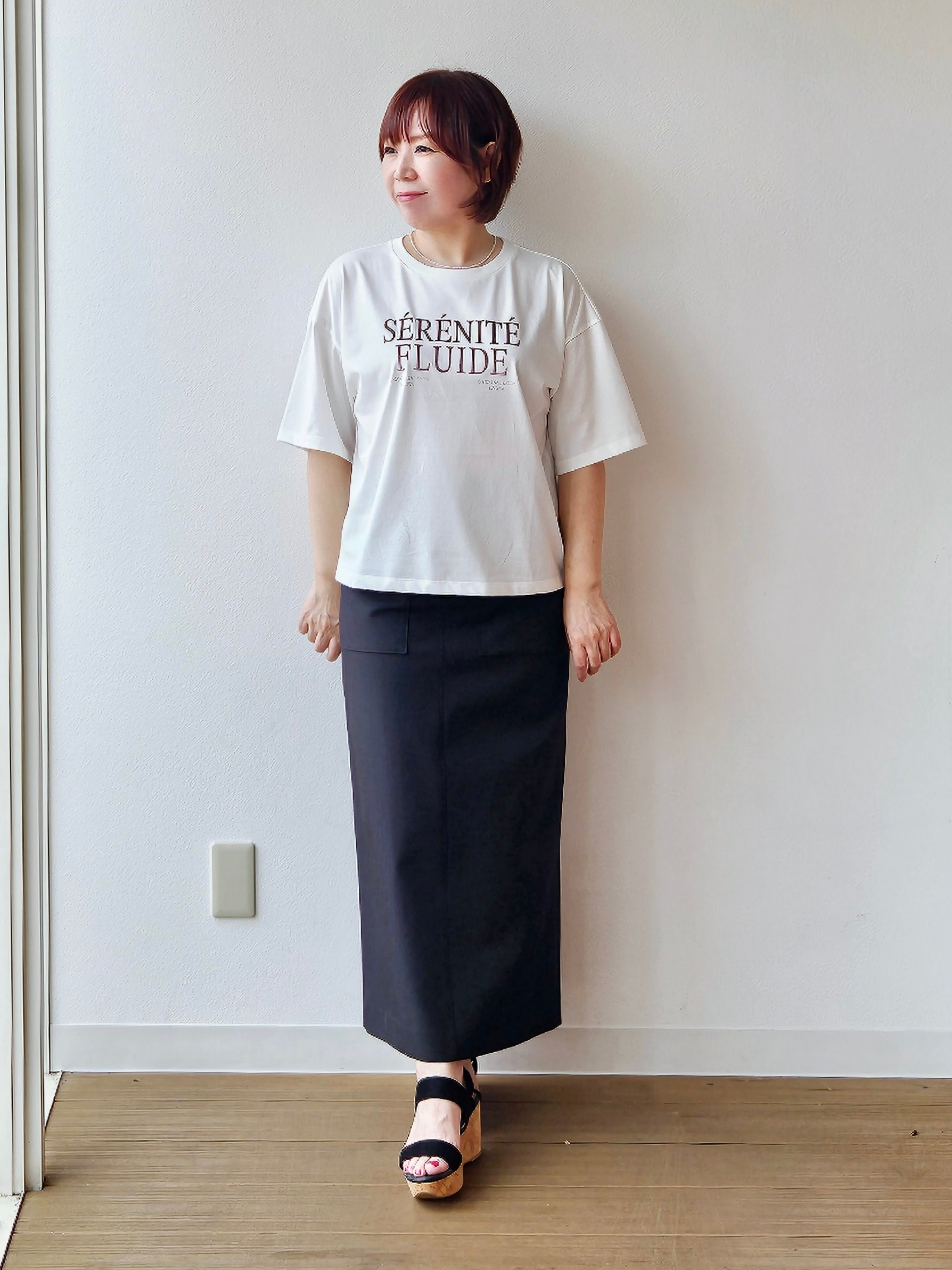 やじまさんの「UNTITLED｜ベロアプリントロゴT」を使ったコーディネート
