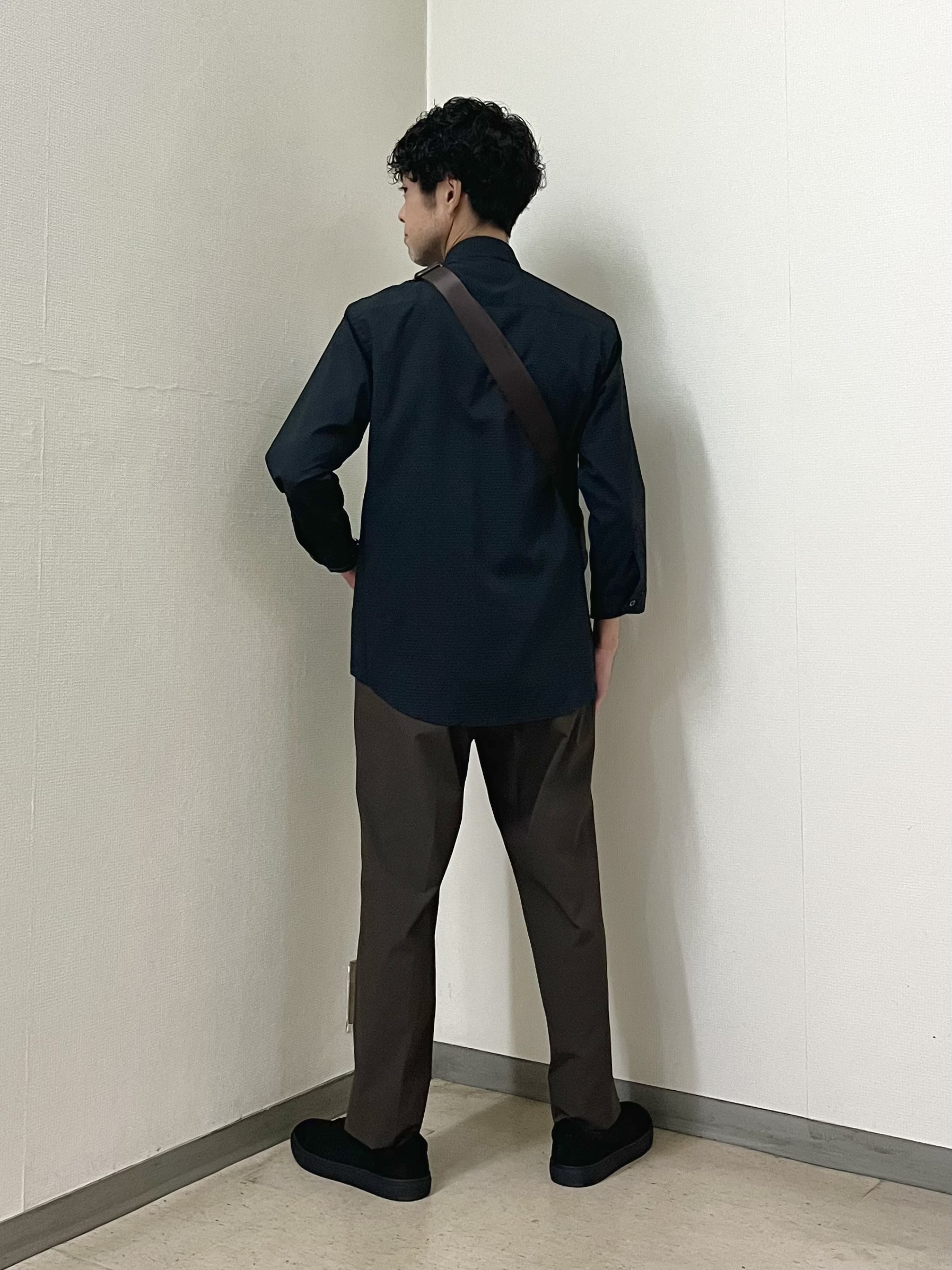 URAさんの「TAKEO KIKUCHI｜【日本製】DotAir（R）サッカー7分袖シャツ」を使ったコーディネート