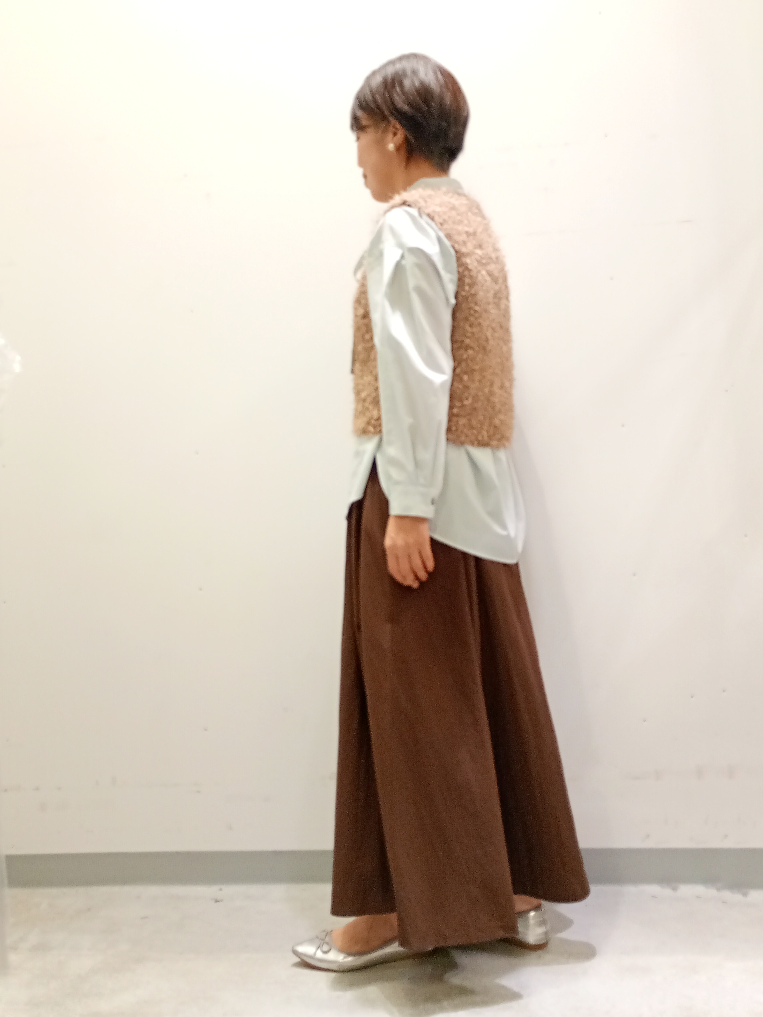 Kさんの「INDIVI｜【洗える】ファンシーヤーンVネックニットベスト」を使ったコーディネート