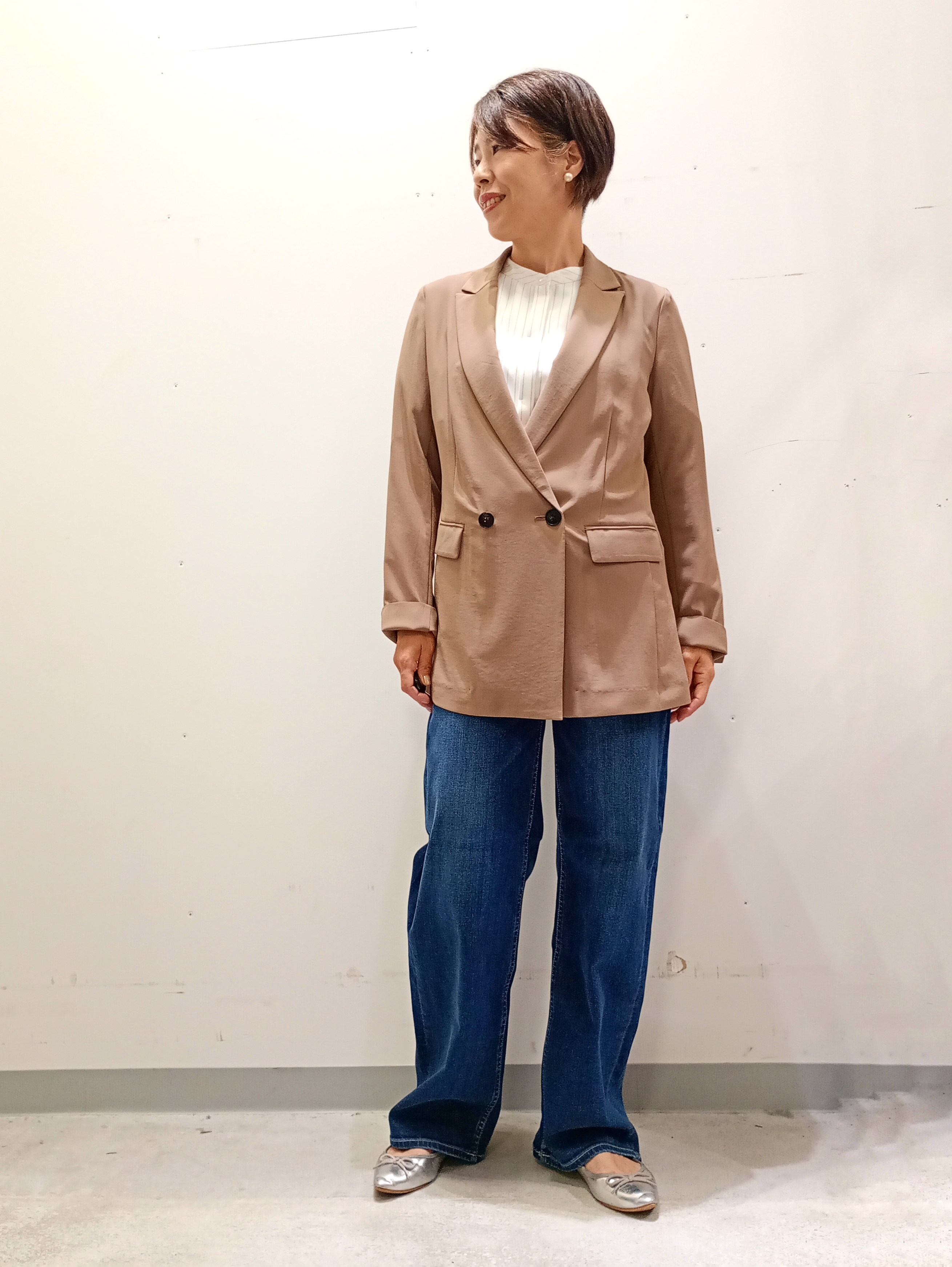 Kさんの「INDIVI｜【接触冷感/UVケア/着る日傘】ダブルジャケット」を使ったコーディネート