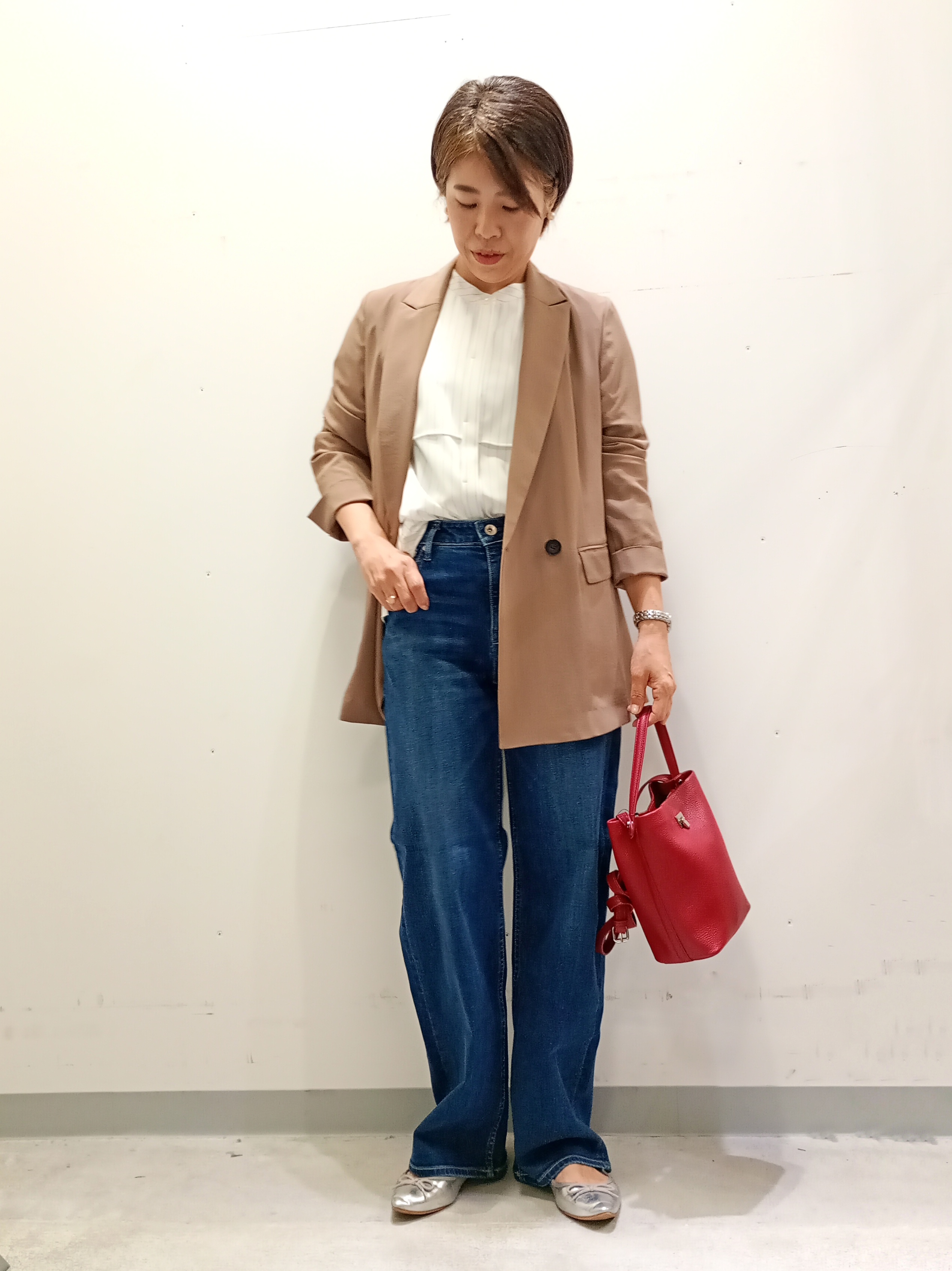 Kさんの「INDIVI｜【接触冷感/UVケア/着る日傘】ダブルジャケット」を使ったコーディネート