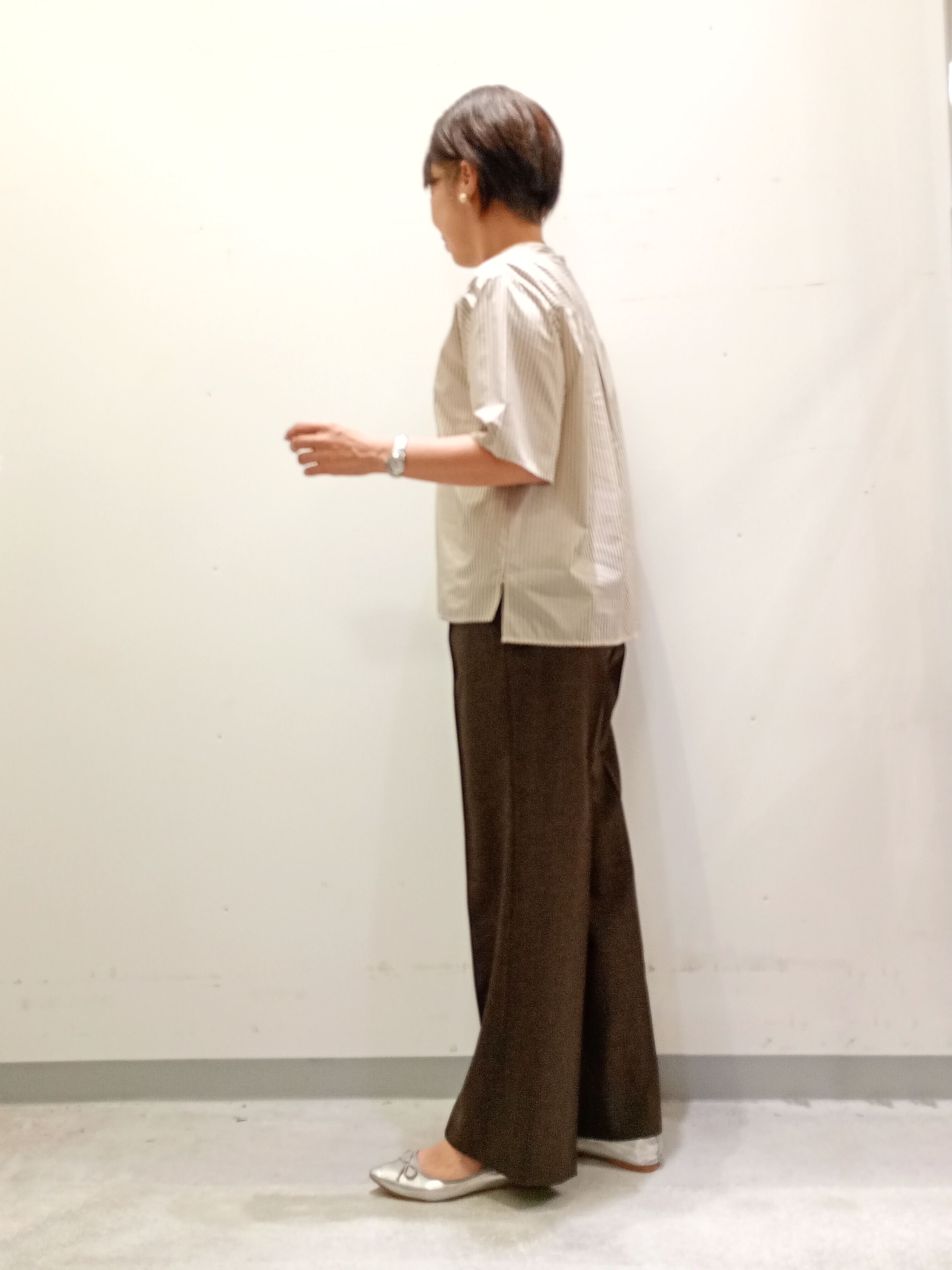 Kさんの「INDIVI｜【UVケア／接触冷感】リネン風チェックストレートパンツ」を使ったコーディネート