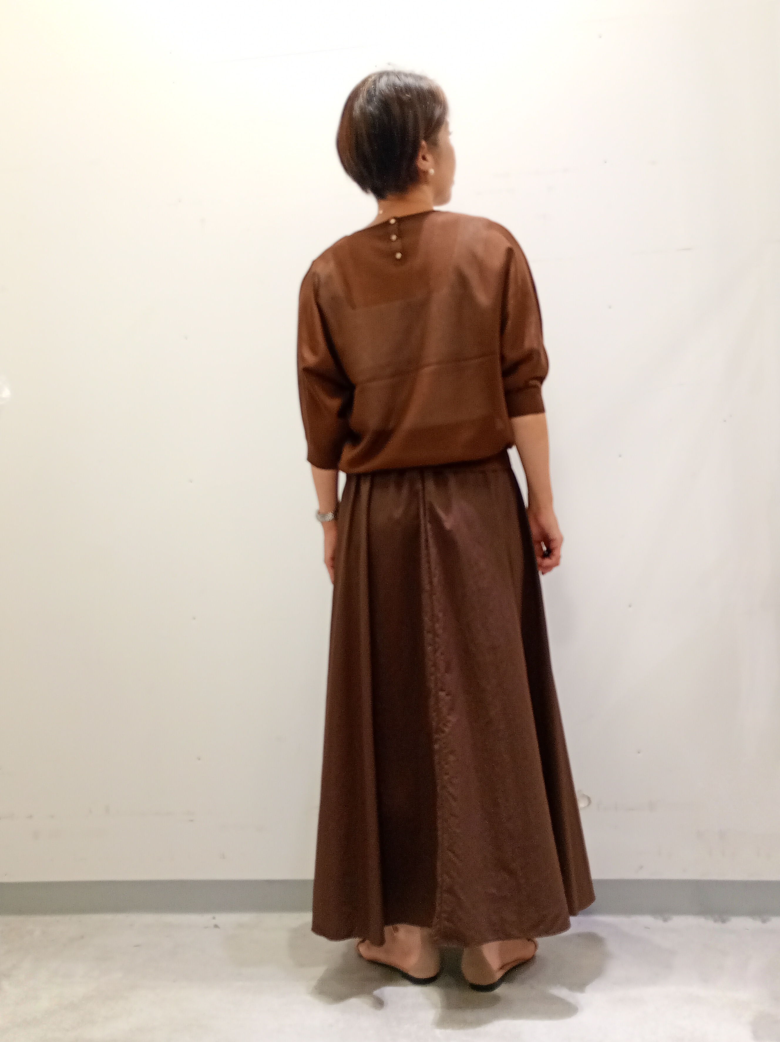 Kさんの「INDIVI｜【体型カバー／洗える】シアードルマンニット」を使ったコーディネート