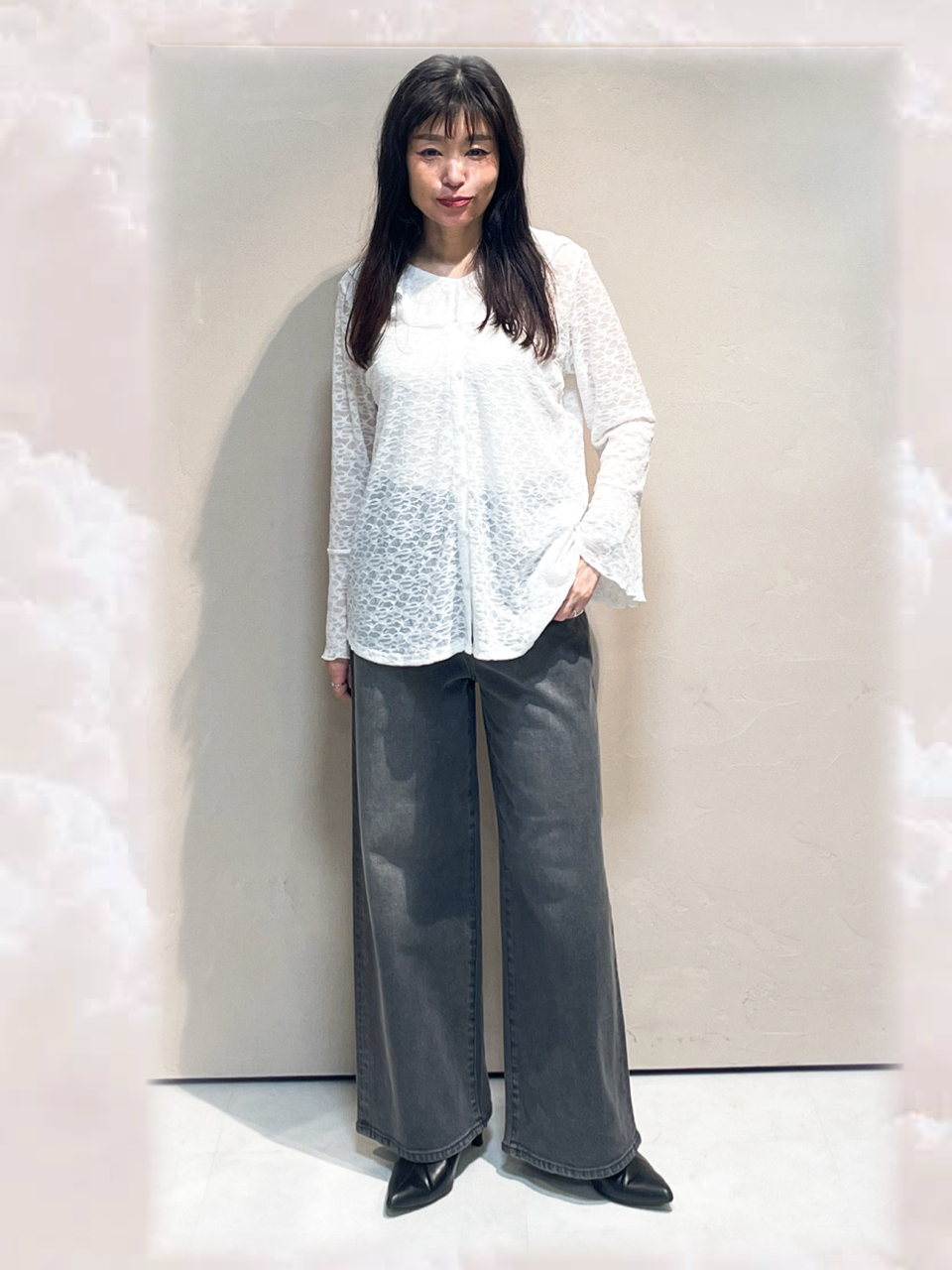 Kuwa-Pさんの「Reflect｜【洗える】フリルレースブラウス」を使ったコーディネート