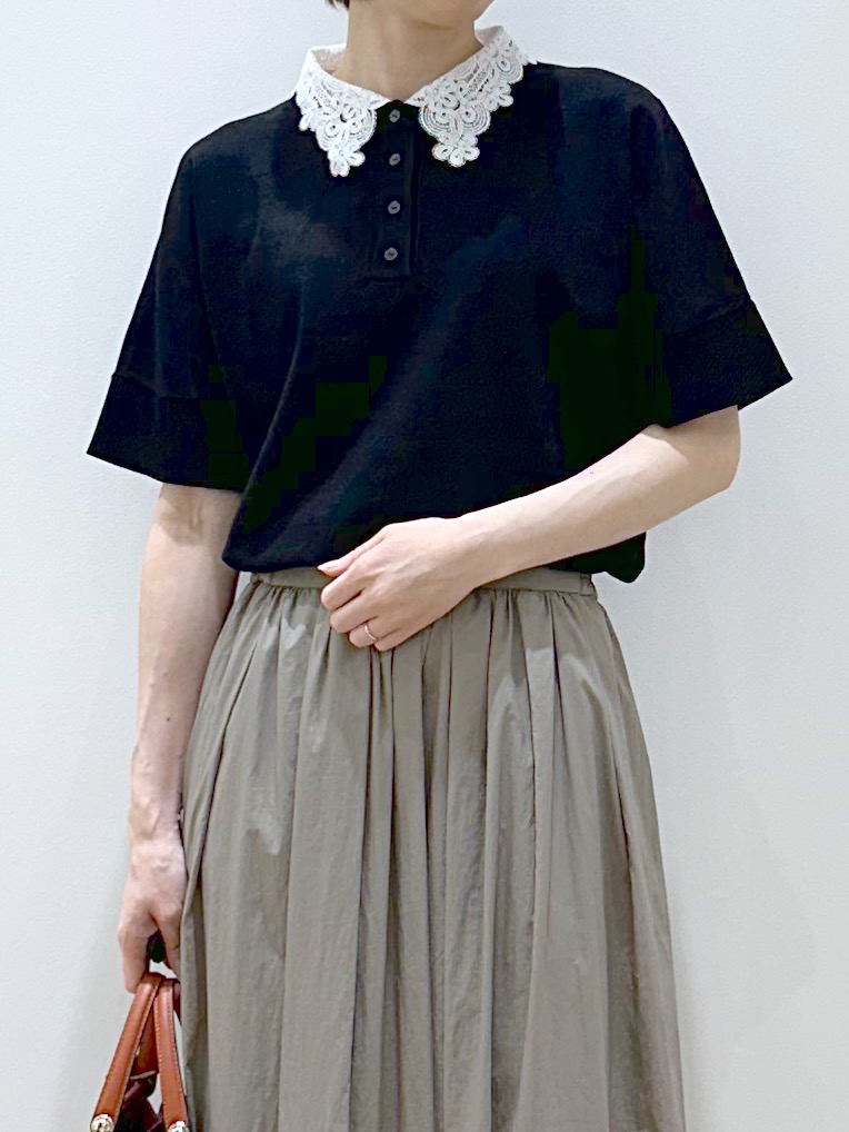 yurieさんの「OPAQUE.CLIP｜【森絵梨佳さん着用】2WAY衿ドッキングニット《洗濯機OK》」を使ったコーディネート