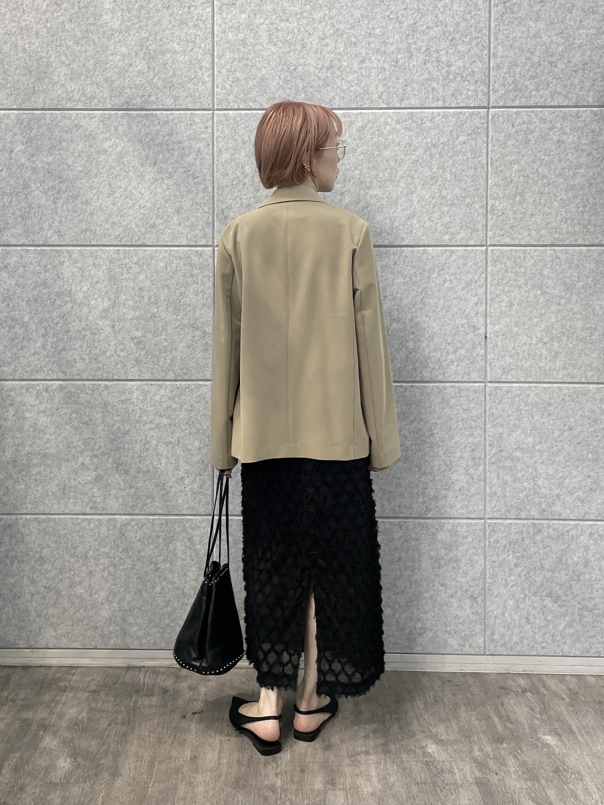 mikuさんの「INDIVI｜Comfy Set Up｜ダブルブレストイージージャケット【LIVE紹介／上枝みどりさん着用／セット」を使ったコーディネート