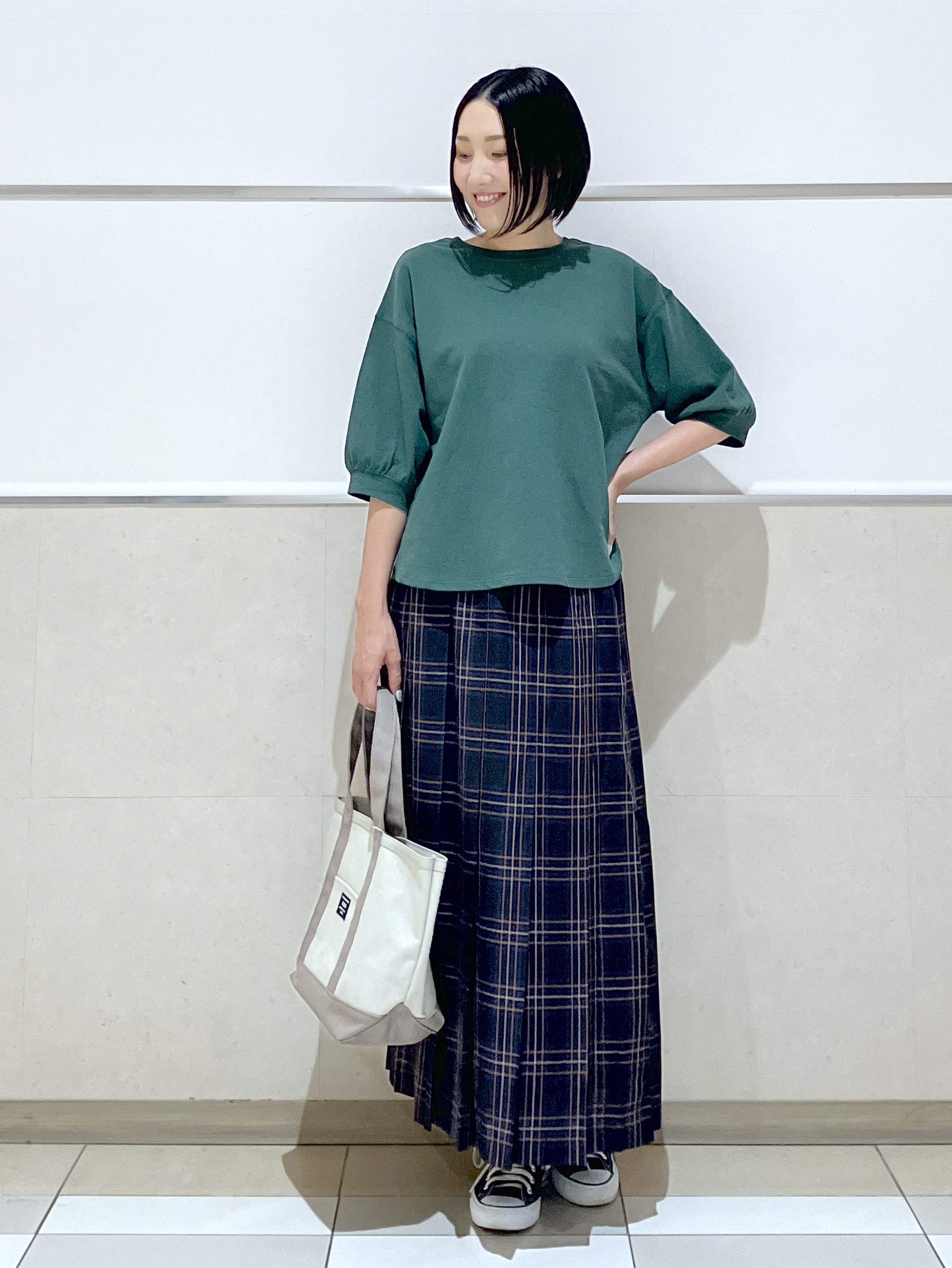 eriko さんの「Dessin｜バックヘンリーカットソー5分袖」を使ったコーディネート