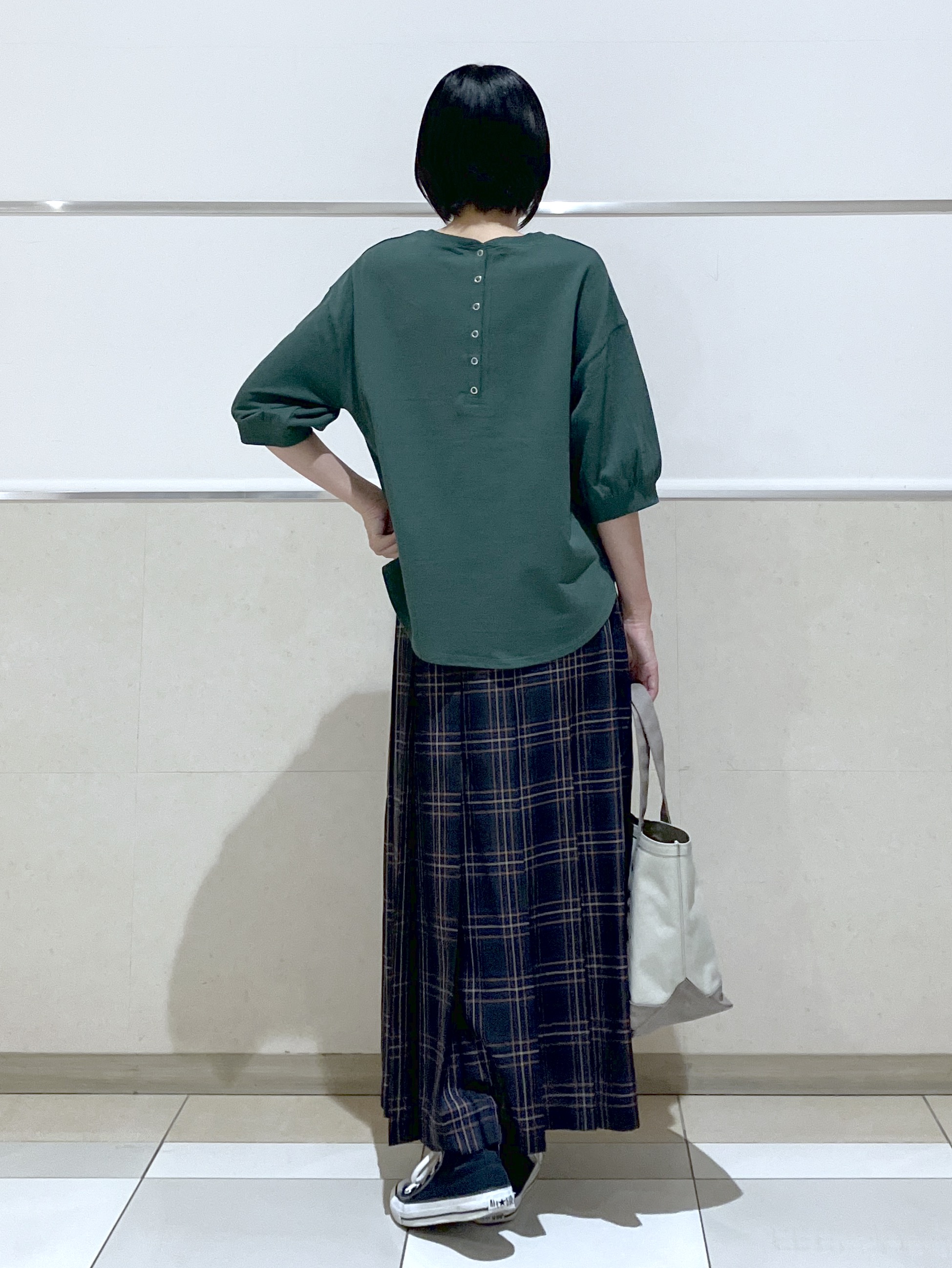 eriko さんの「Dessin｜バックヘンリーカットソー5分袖」を使ったコーディネート