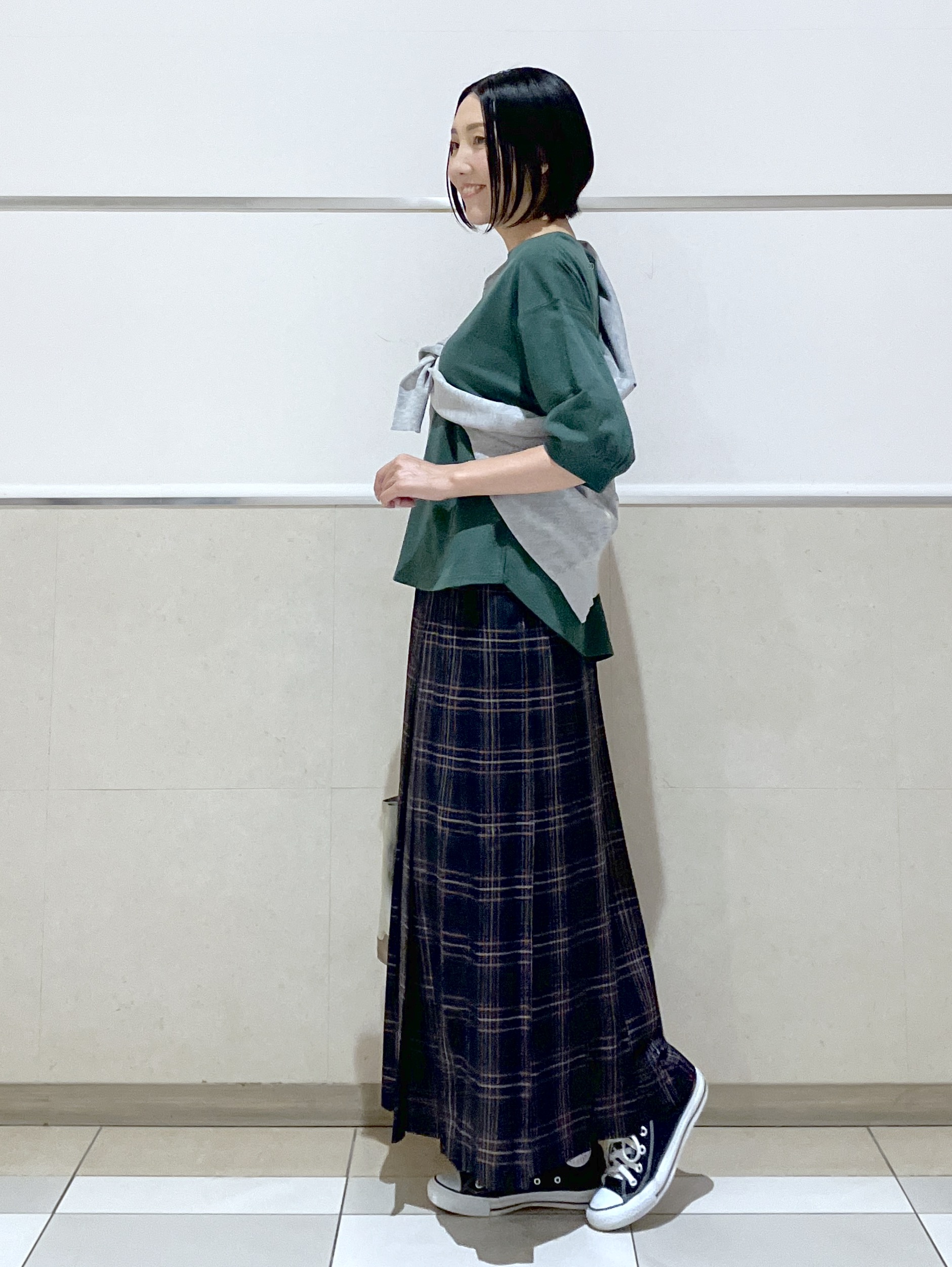 eriko さんの「Dessin｜【洗える/XS-L】バックヘンリーミニ裏毛 5分袖」を使ったコーディネート