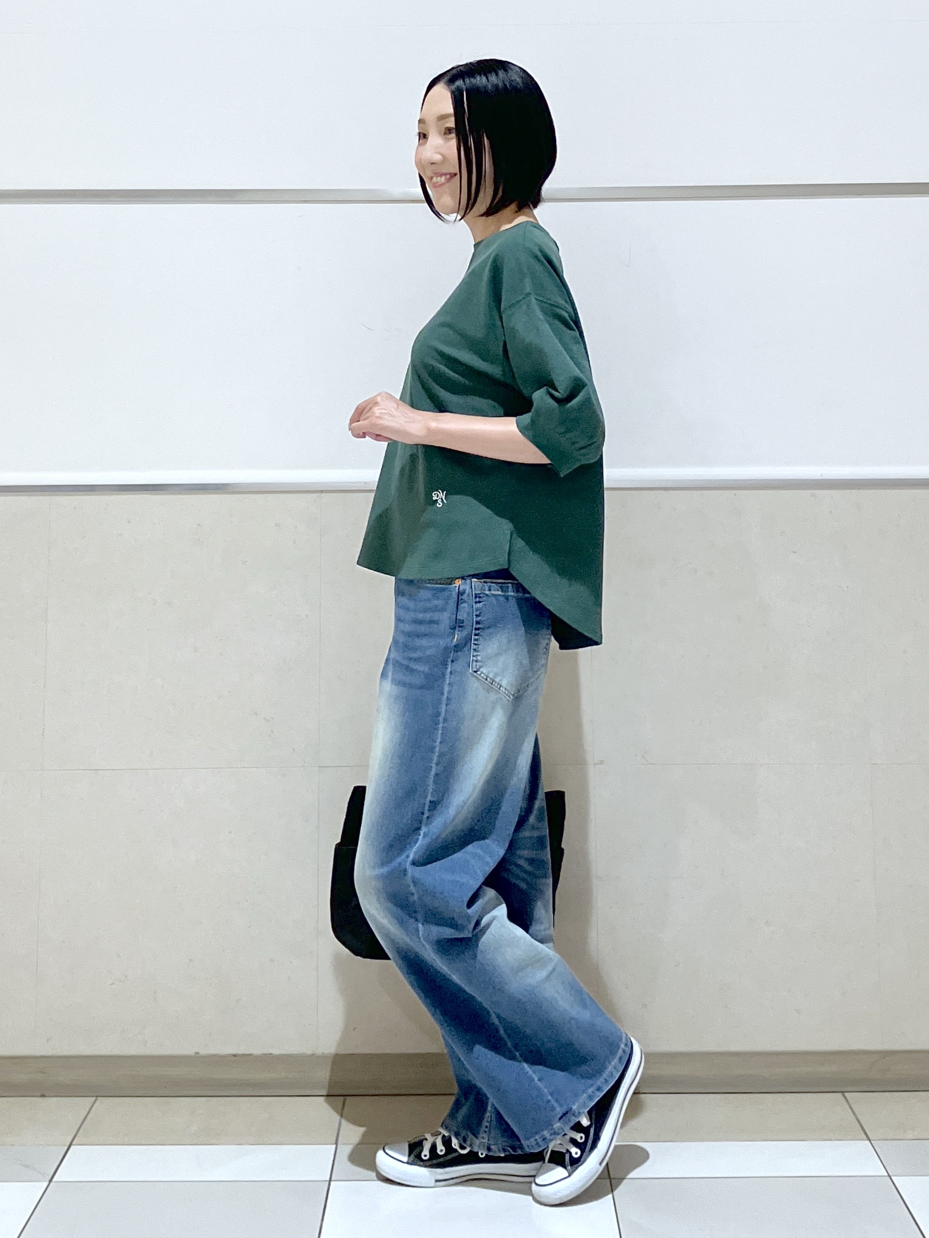 eriko さんの「Dessin｜バックヘンリーカットソー5分袖」を使ったコーディネート