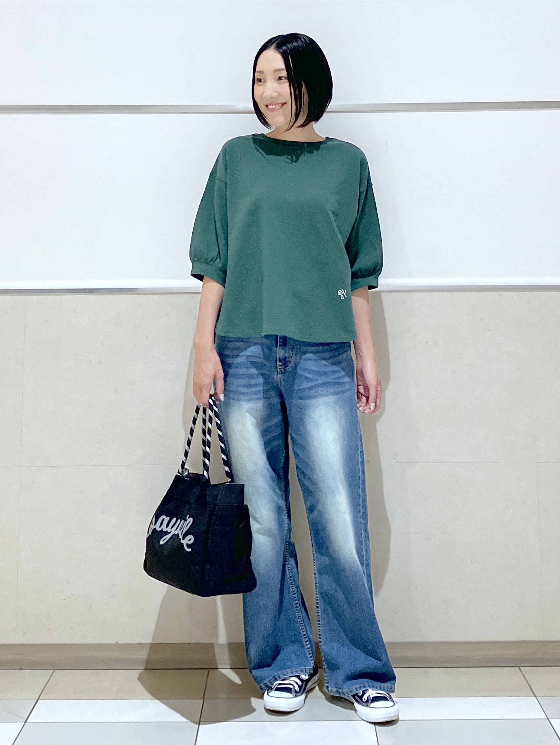 eriko さんの「Dessin｜バックヘンリーカットソー5分袖」を使ったコーディネート