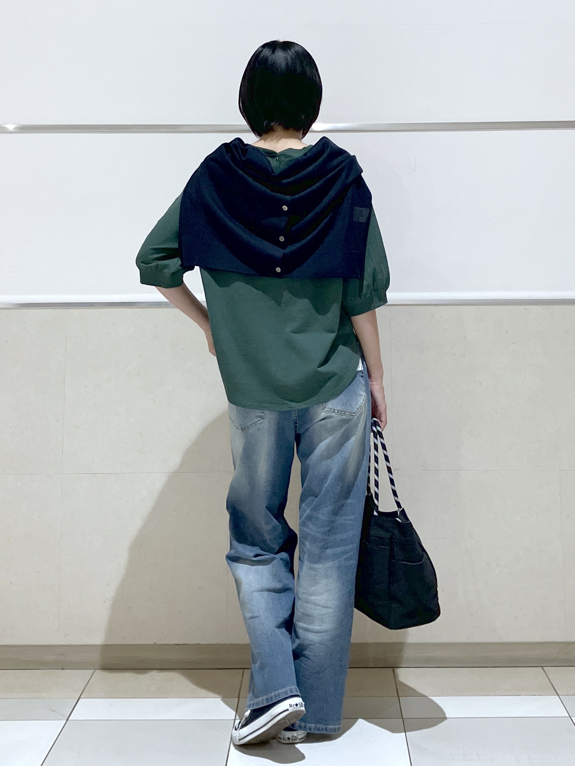 eriko さんの「Dessin｜【高レビュー/洗える/XS-L】バックヘンリーミニ裏毛 5分袖」を使ったコーディネート