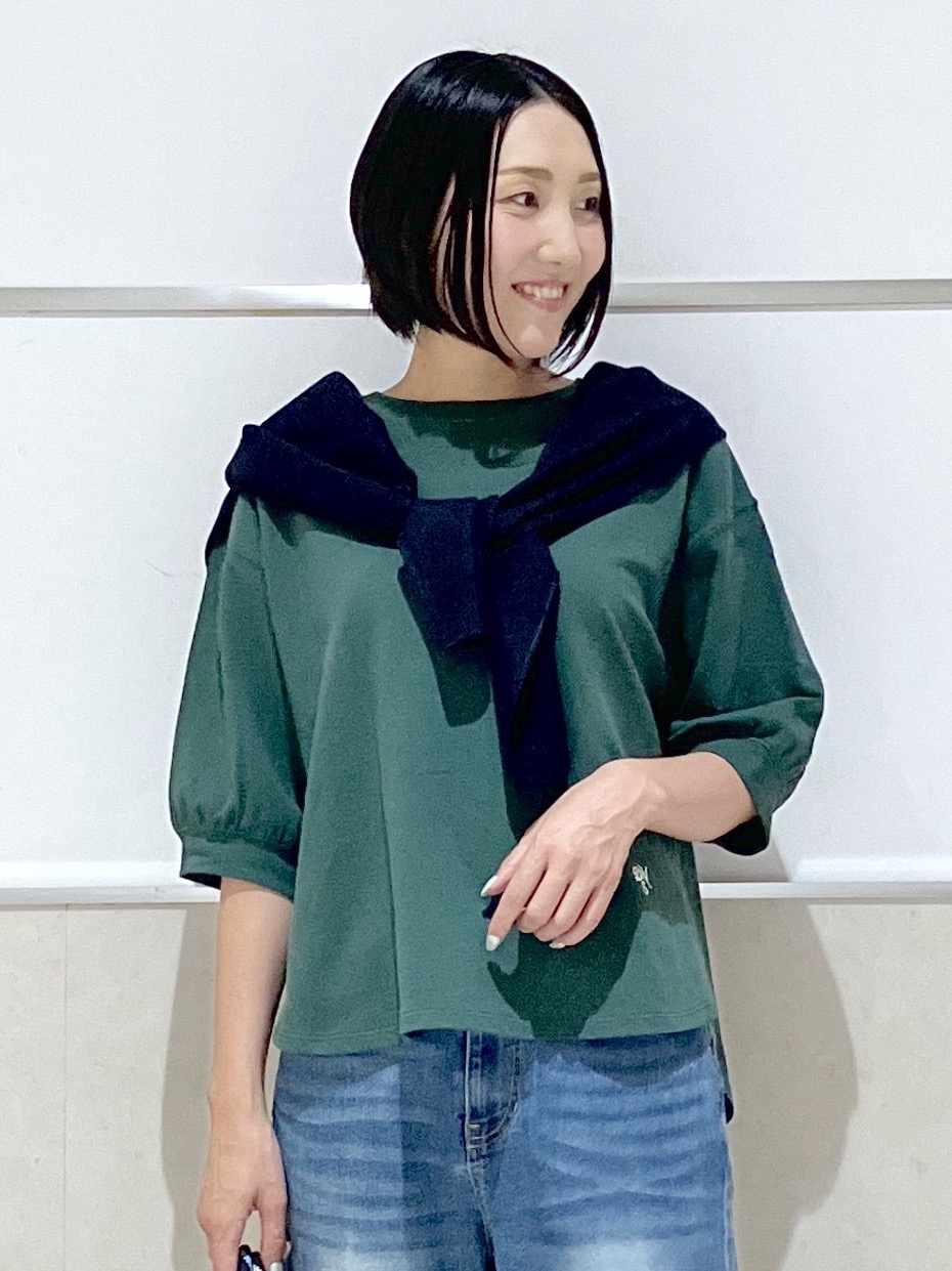 eriko さんの「Dessin｜【高レビュー/洗える/XS-L】バックヘンリーミニ裏毛 5分袖」を使ったコーディネート