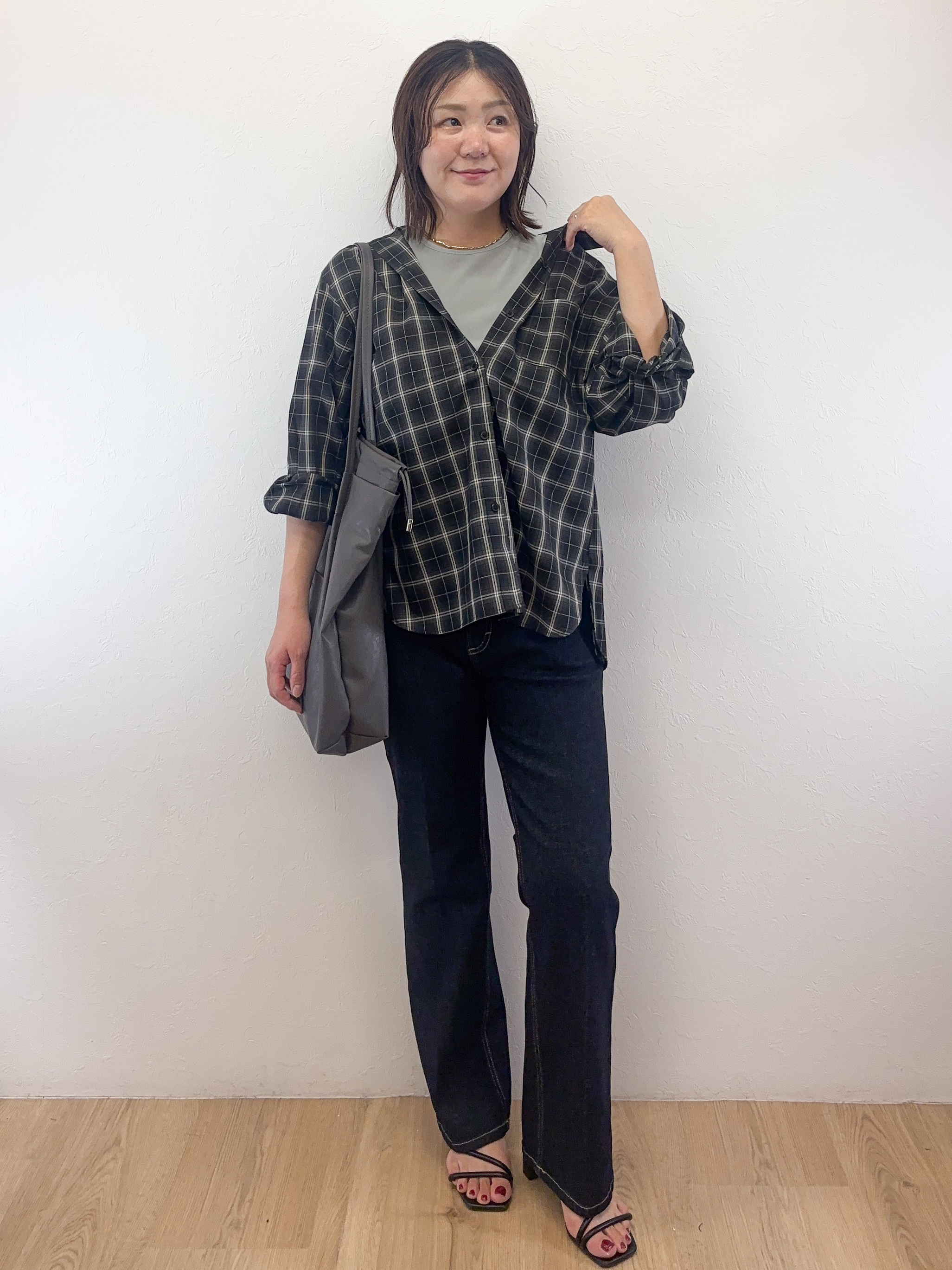 Takeさんの「OPAQUE.CLIP｜チェック柄シャツ【洗濯機OK】」を使ったコーディネート