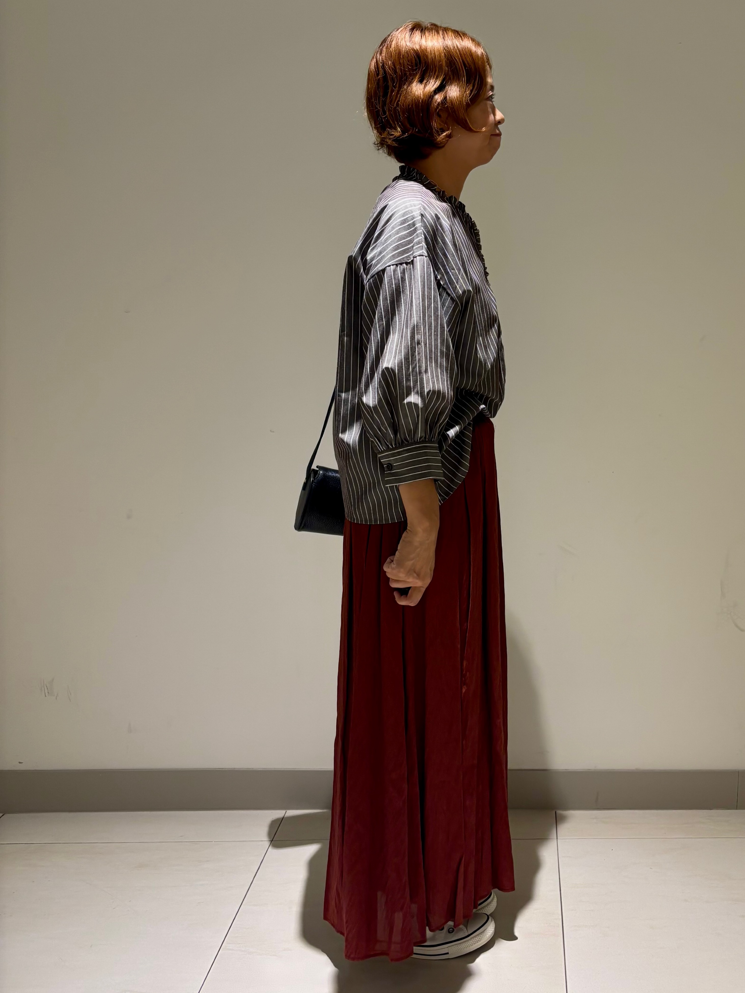 Haruさんの「Dessin｜【高レビュー/シワになりにくい/洗濯機OK】ストライプフリルブラウス6分袖」を使ったコーディネート