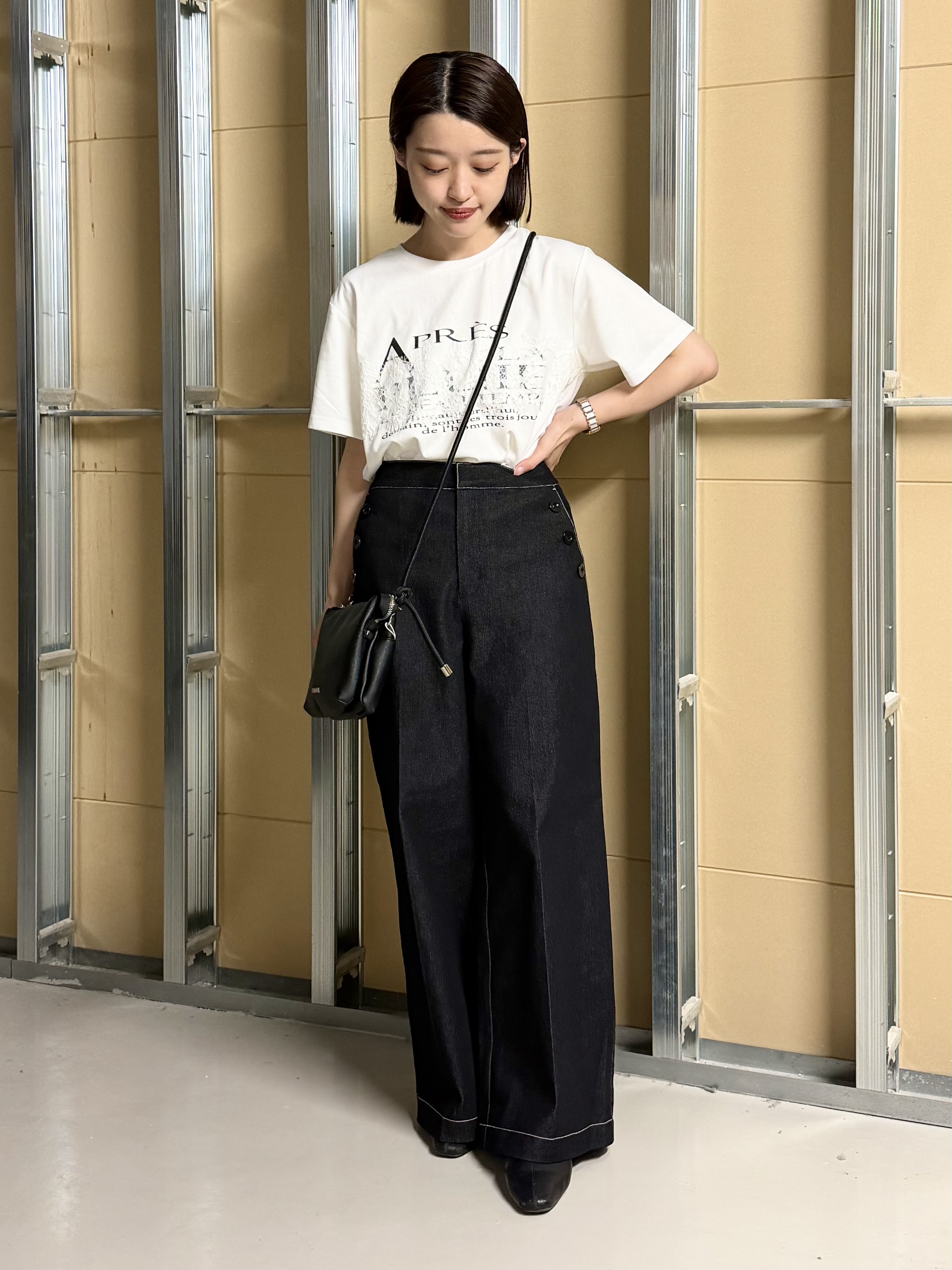 sahoさんの「THE SHOP TK｜【ひんやり/吸水速乾】ロゴレースカバーリングTシャツ」を使ったコーディネート