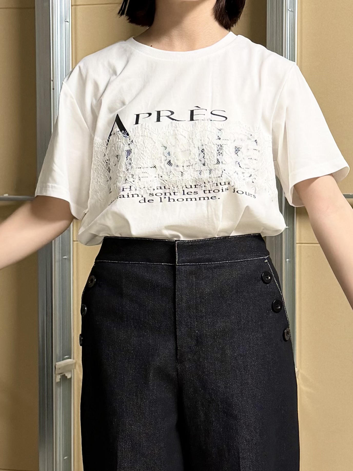sahoさんの「THE SHOP TK｜【ひんやり/吸水速乾】ロゴレースカバーリングTシャツ」を使ったコーディネート