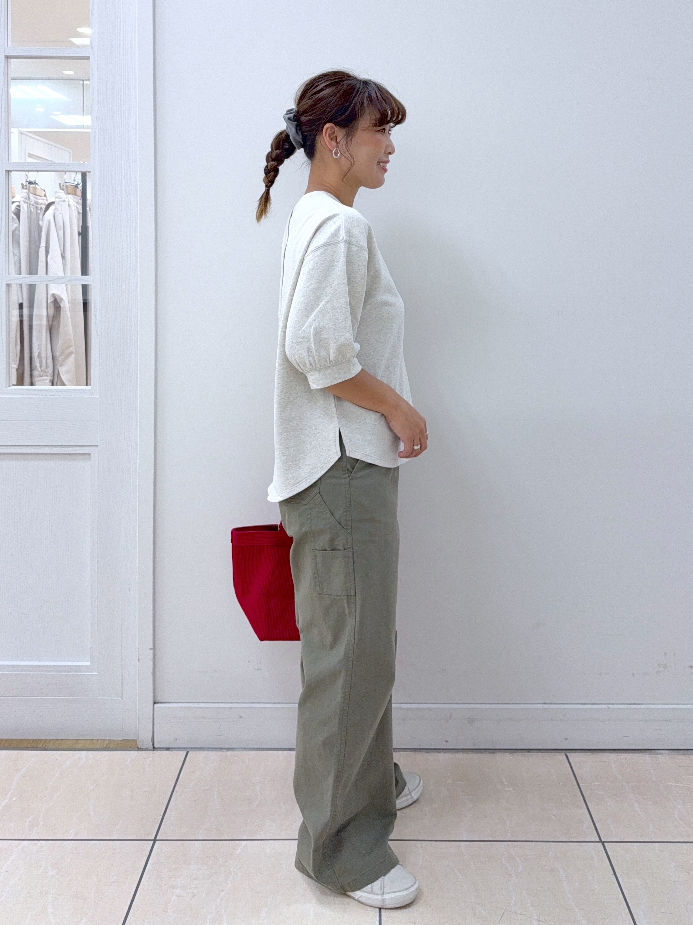 Osawaさんの「Dessin｜【高レビュー/洗える/XS-L】バックヘンリーミニ裏毛 5分袖」を使ったコーディネート