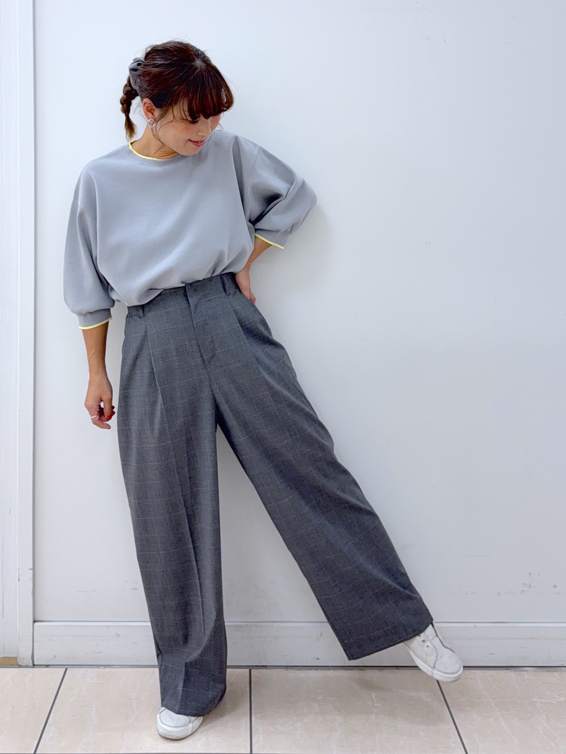 Osawaさんの「Dessin｜【高レビュー/UVカット/洗濯機OK】6分袖配色ニット」を使ったコーディネート
