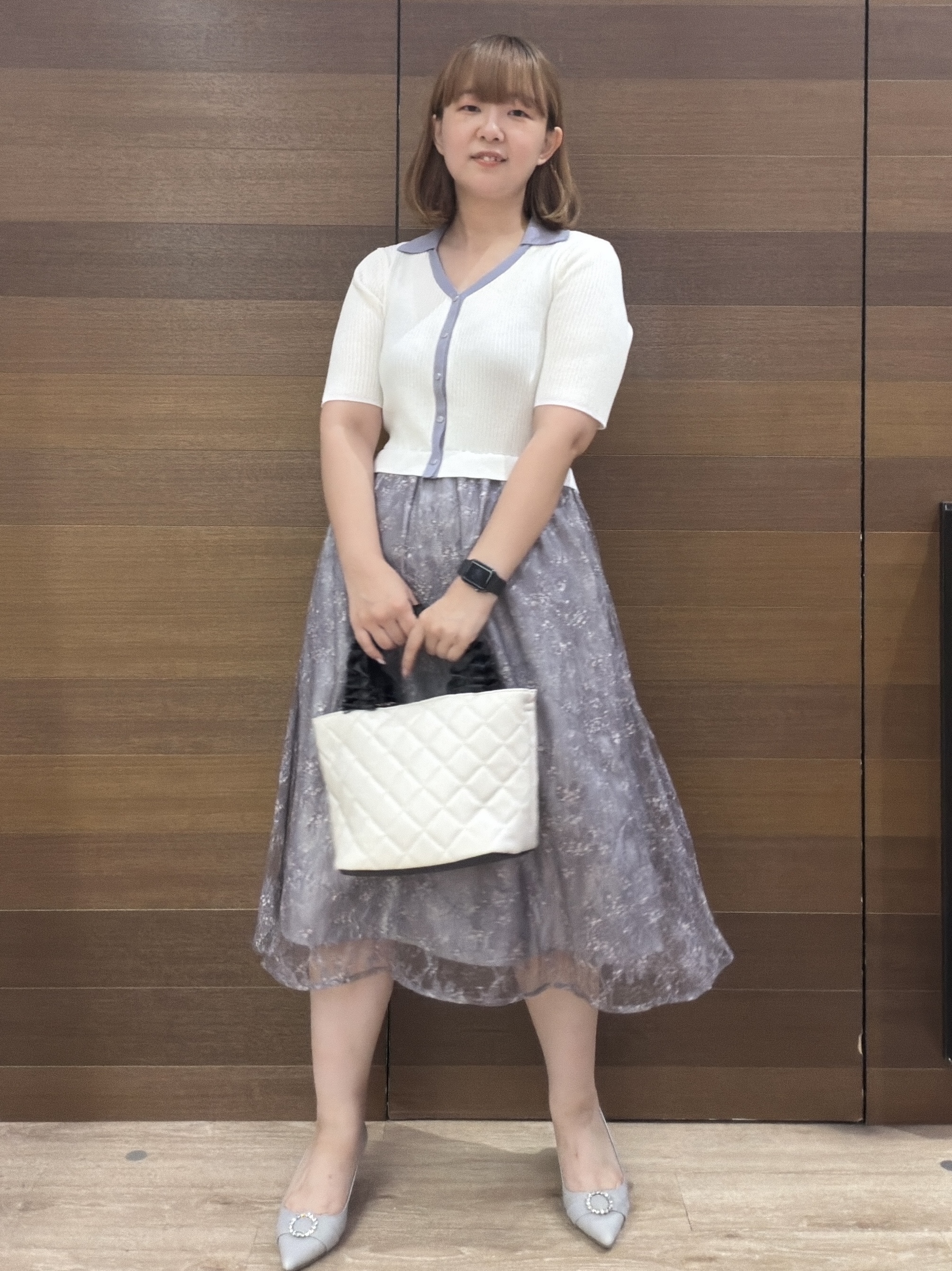 yumeさんの「OPAQUE.CLIP｜花柄ドッキング衿付きワンピース【洗濯機OK】」を使ったコーディネート