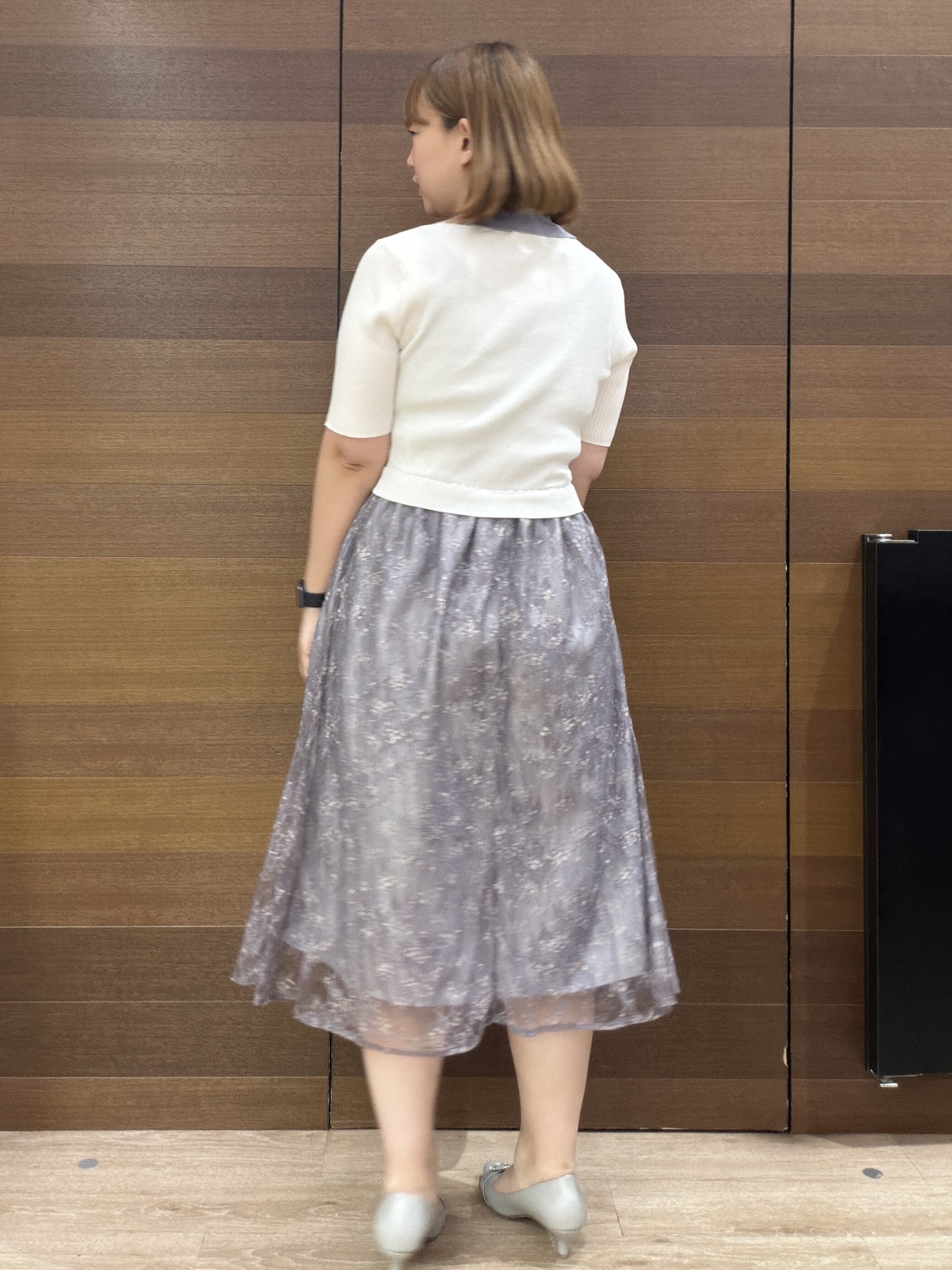yumeさんの「OPAQUE.CLIP｜花柄ドッキング衿付きワンピース【洗濯機OK】」を使ったコーディネート