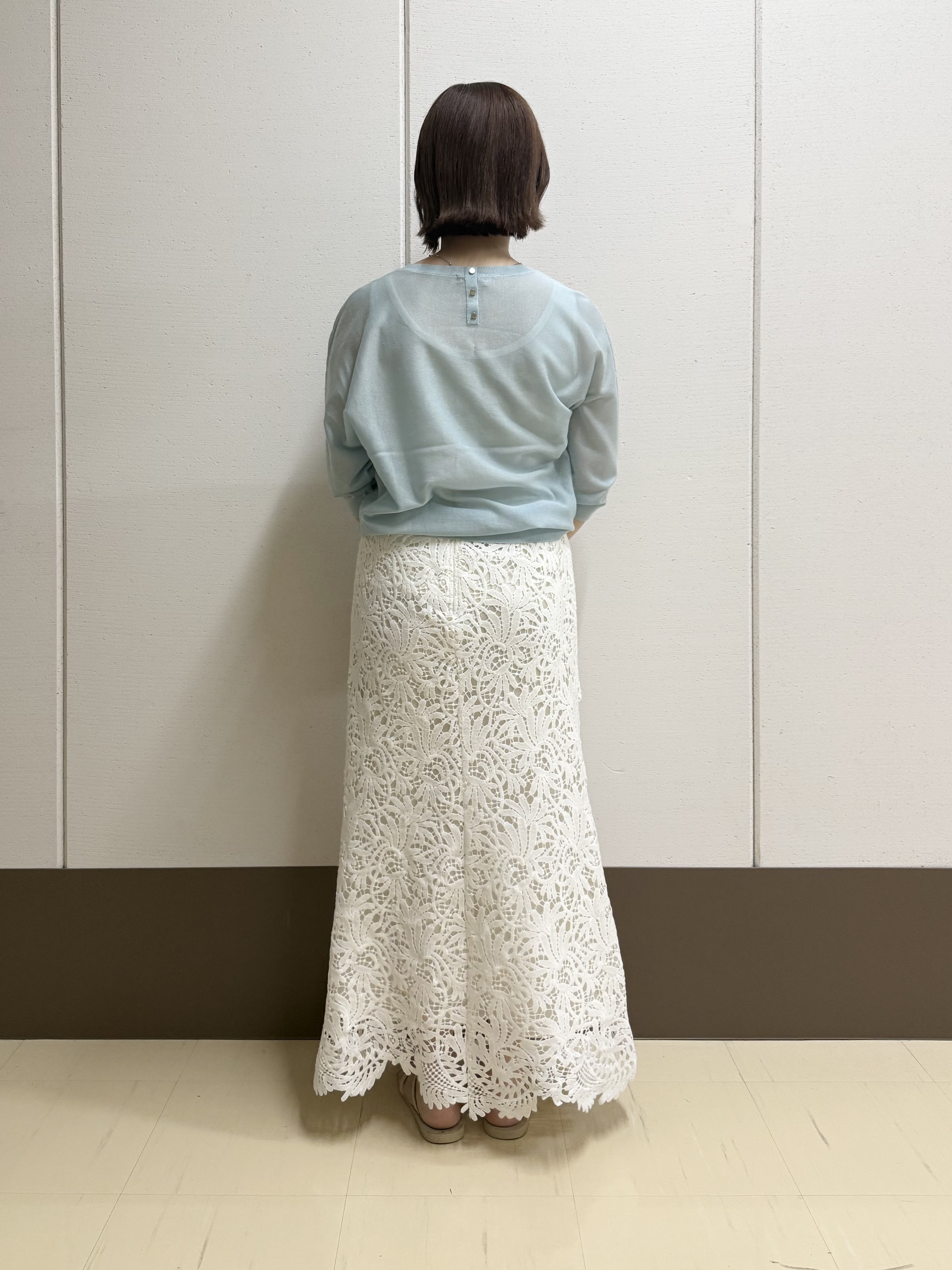 Rikoさんの「INDIVI｜【体型カバー／洗える】シアードルマンニット」を使ったコーディネート