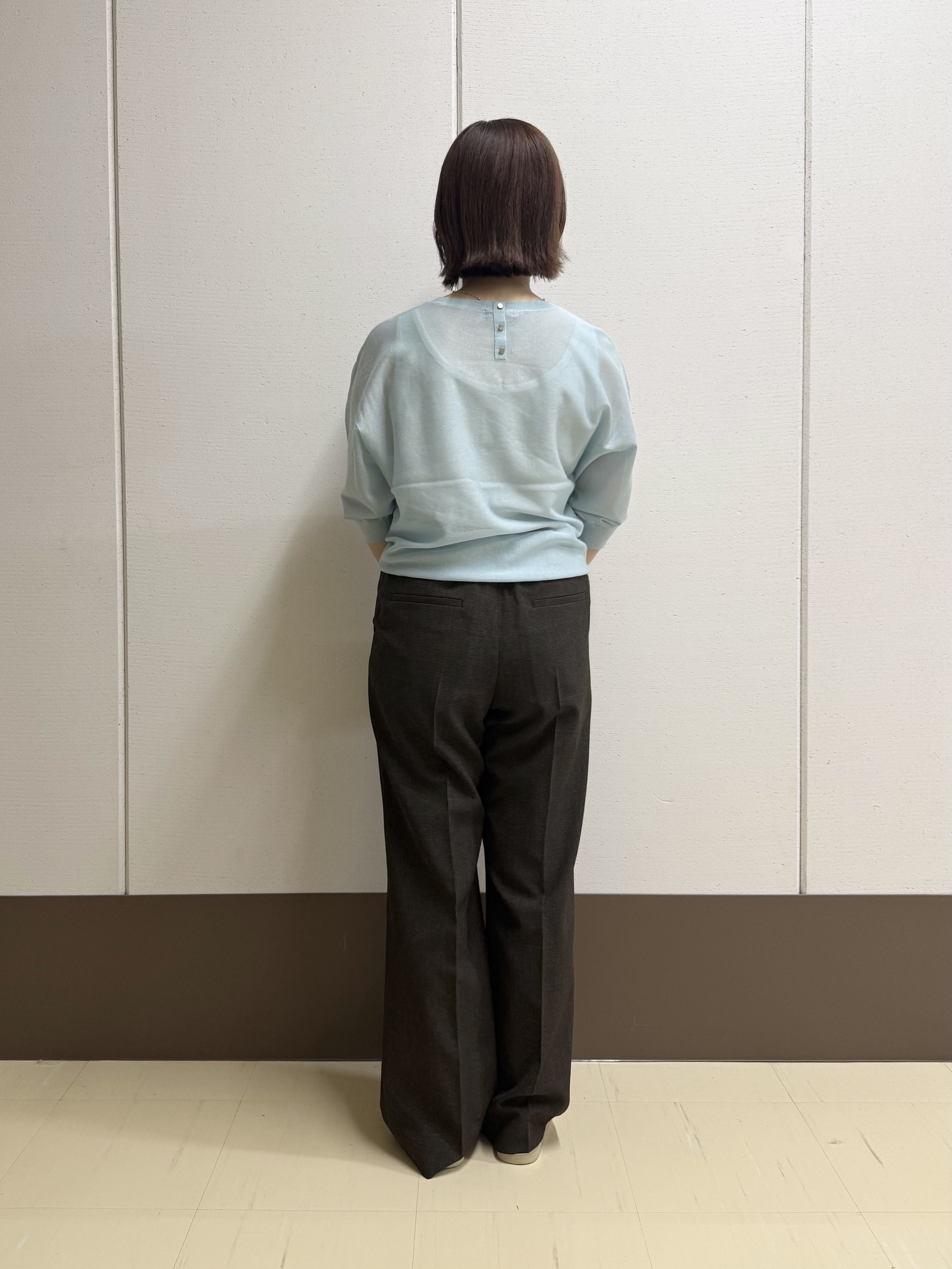 Rikoさんの「INDIVI｜【体型カバー／洗える】シアードルマンニット」を使ったコーディネート