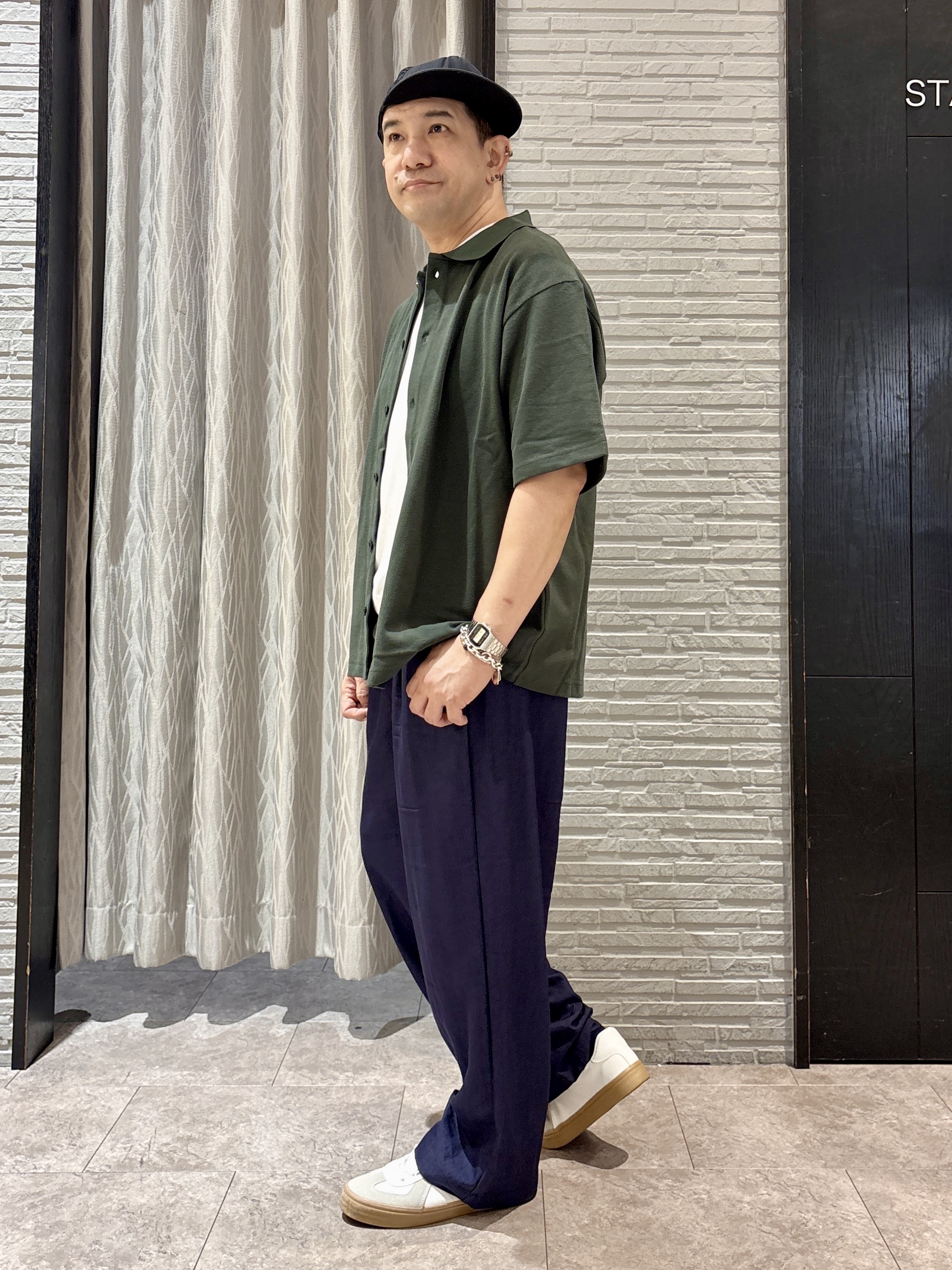 Pーyamaさんの「THE SHOP TK｜【半袖シャツ＋インナー セットアイテム】カノコ半袖シャツ＆半袖Tシャツ」を使ったコーディネート