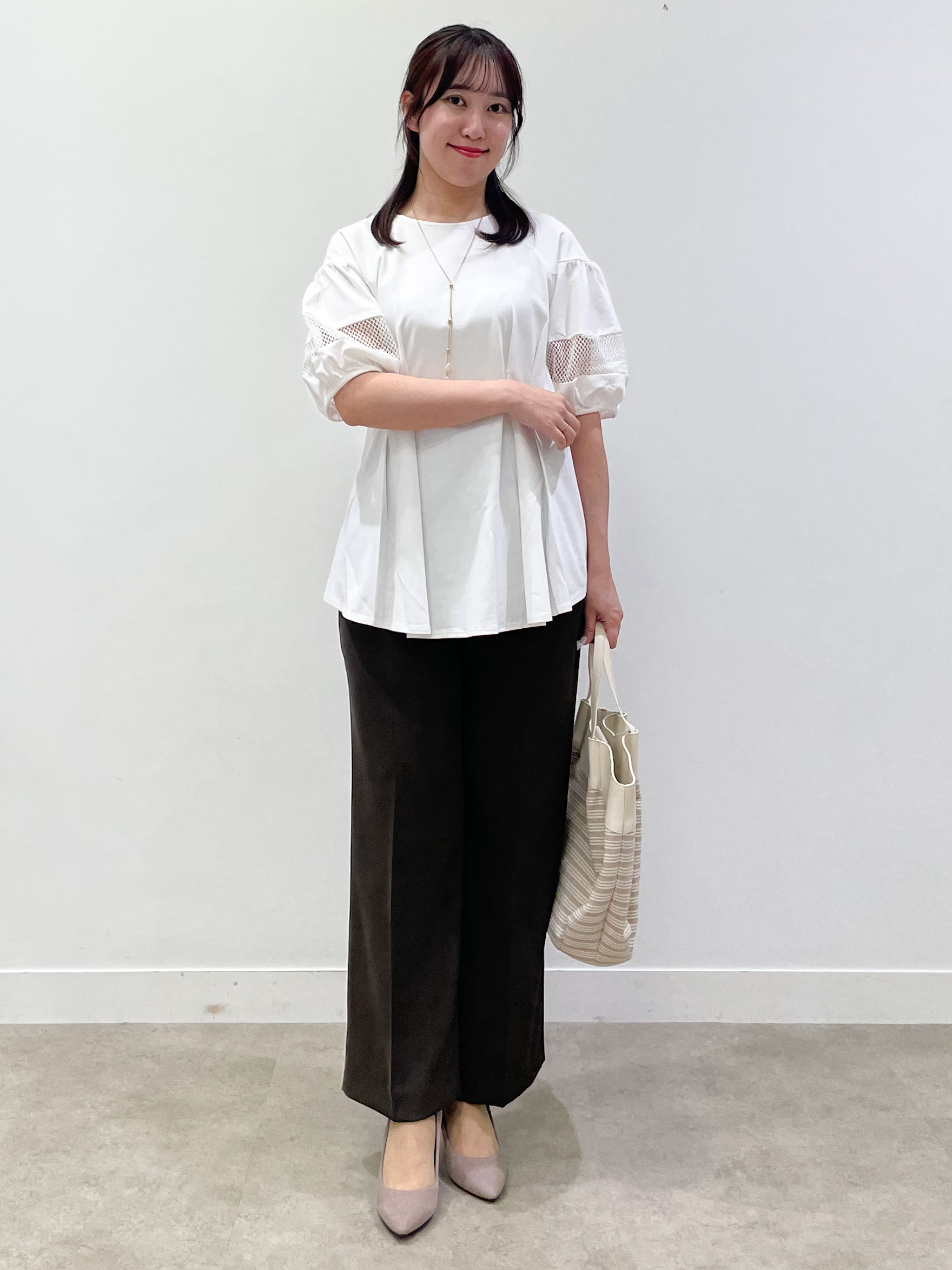 yukariさんの「Reflect｜メッシュ切り替えスリーブトップス」を使ったコーディネート