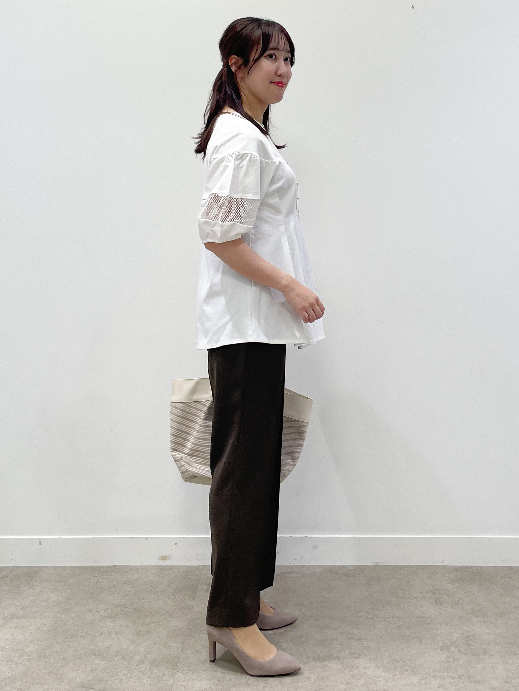 yukariさんの「Reflect｜メッシュ切り替えスリーブトップス」を使ったコーディネート