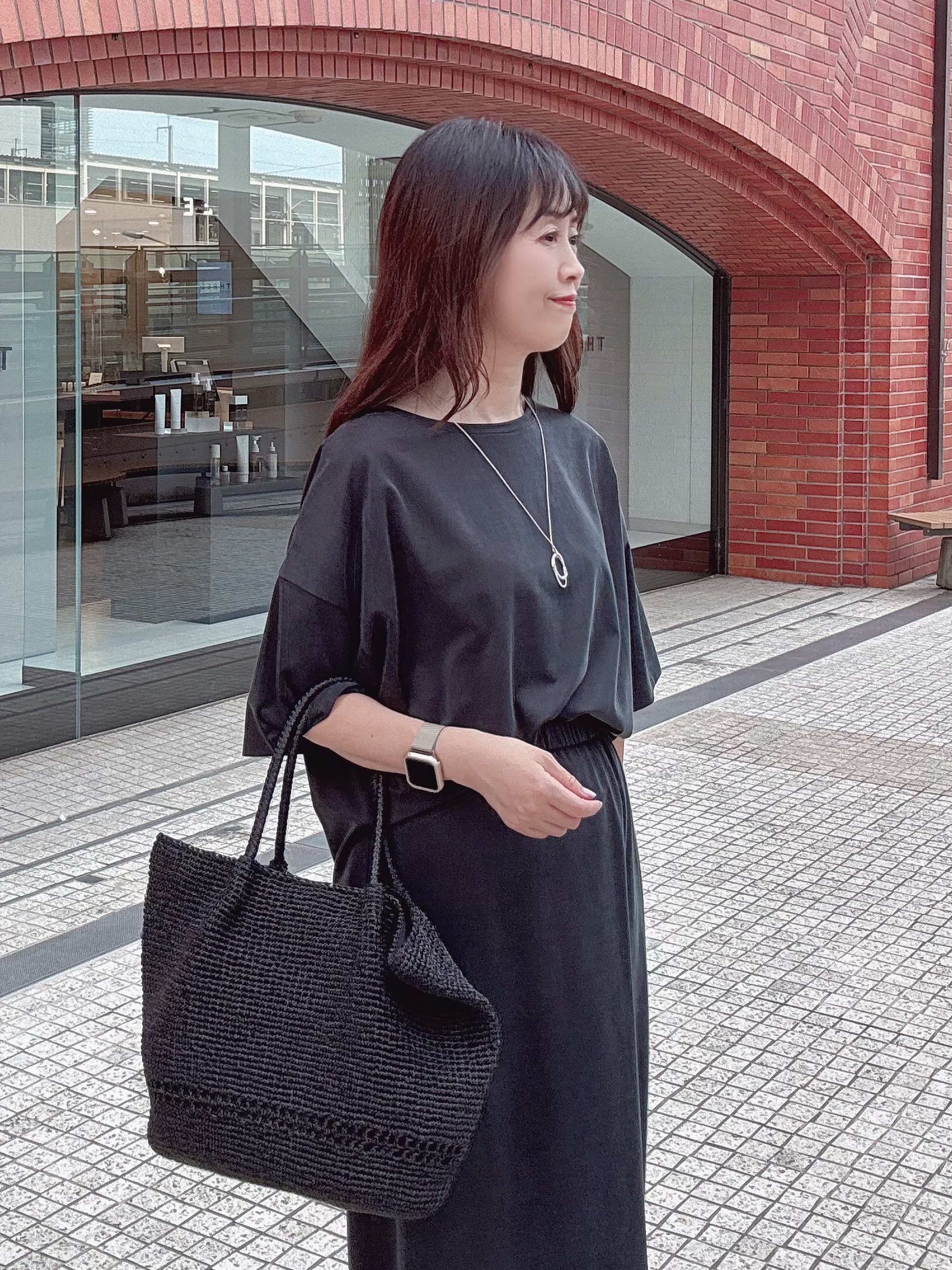 makiさんの「UNTITLED｜【セットアップ可/接触冷感】ヴィンテージライクプルオーバー」を使ったコーディネート