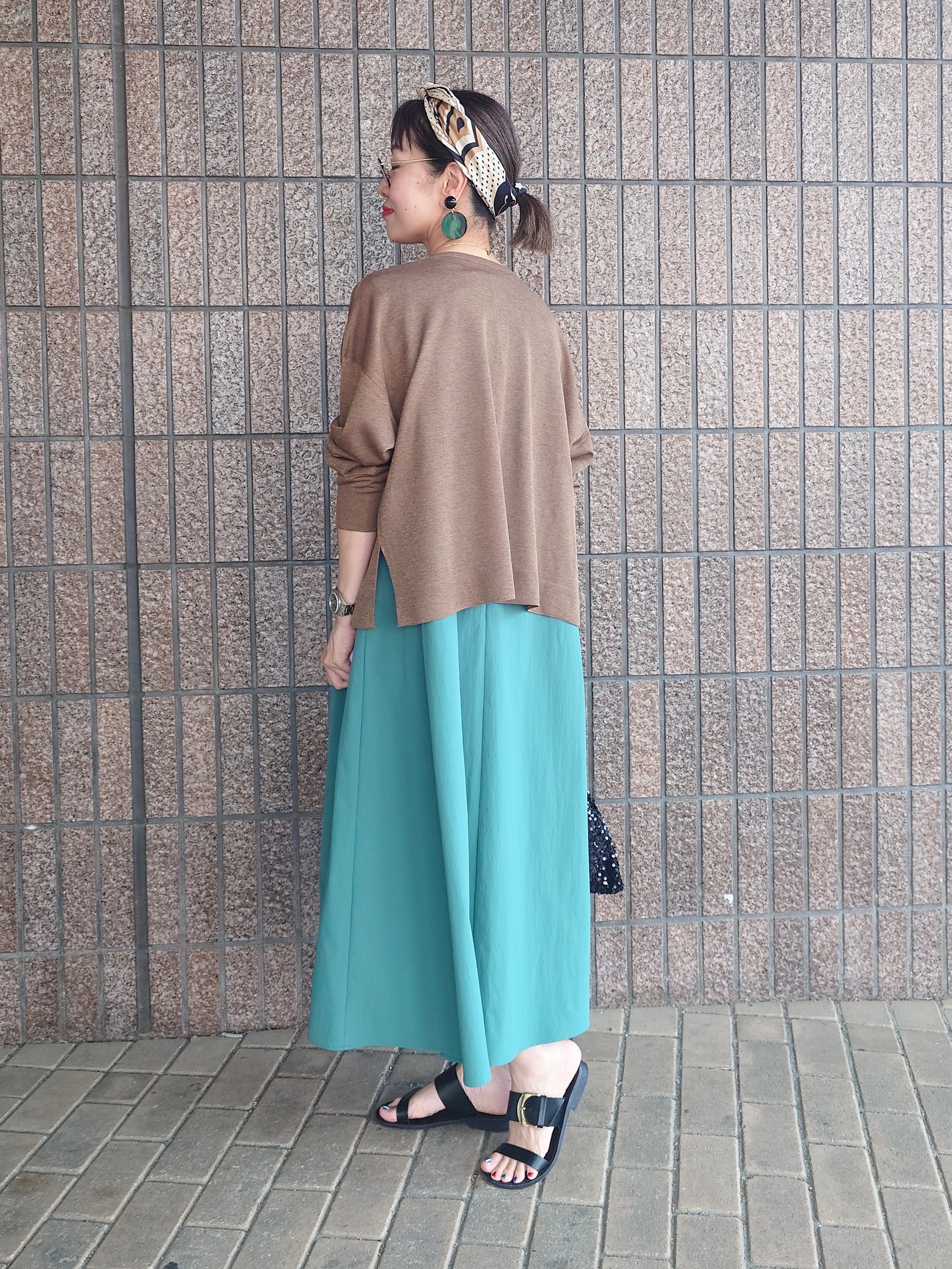 MUTSUKOさんの「UNTITLED｜【残暑も快適/接触冷感/UVカット/吸水速乾】Aラインロングワンピース」を使ったコーディネート