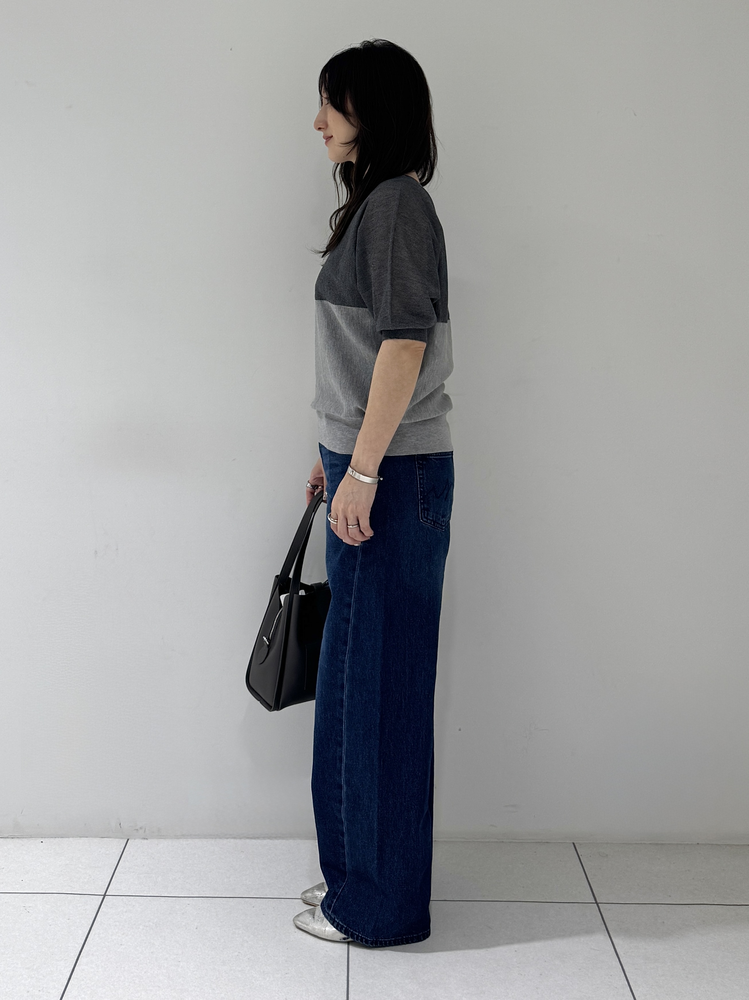 そんさんの「INDIVI｜【体型カバー／洗える】シアードルマンニット」を使ったコーディネート