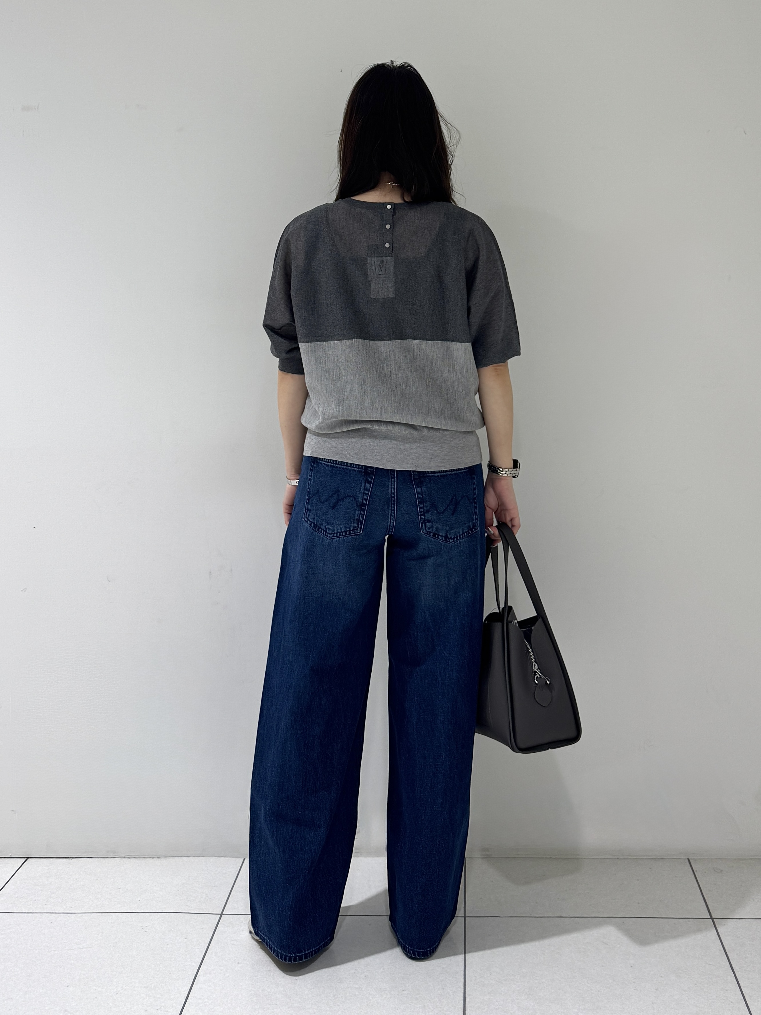 そんさんの「INDIVI｜【体型カバー／洗える】シアードルマンニット」を使ったコーディネート