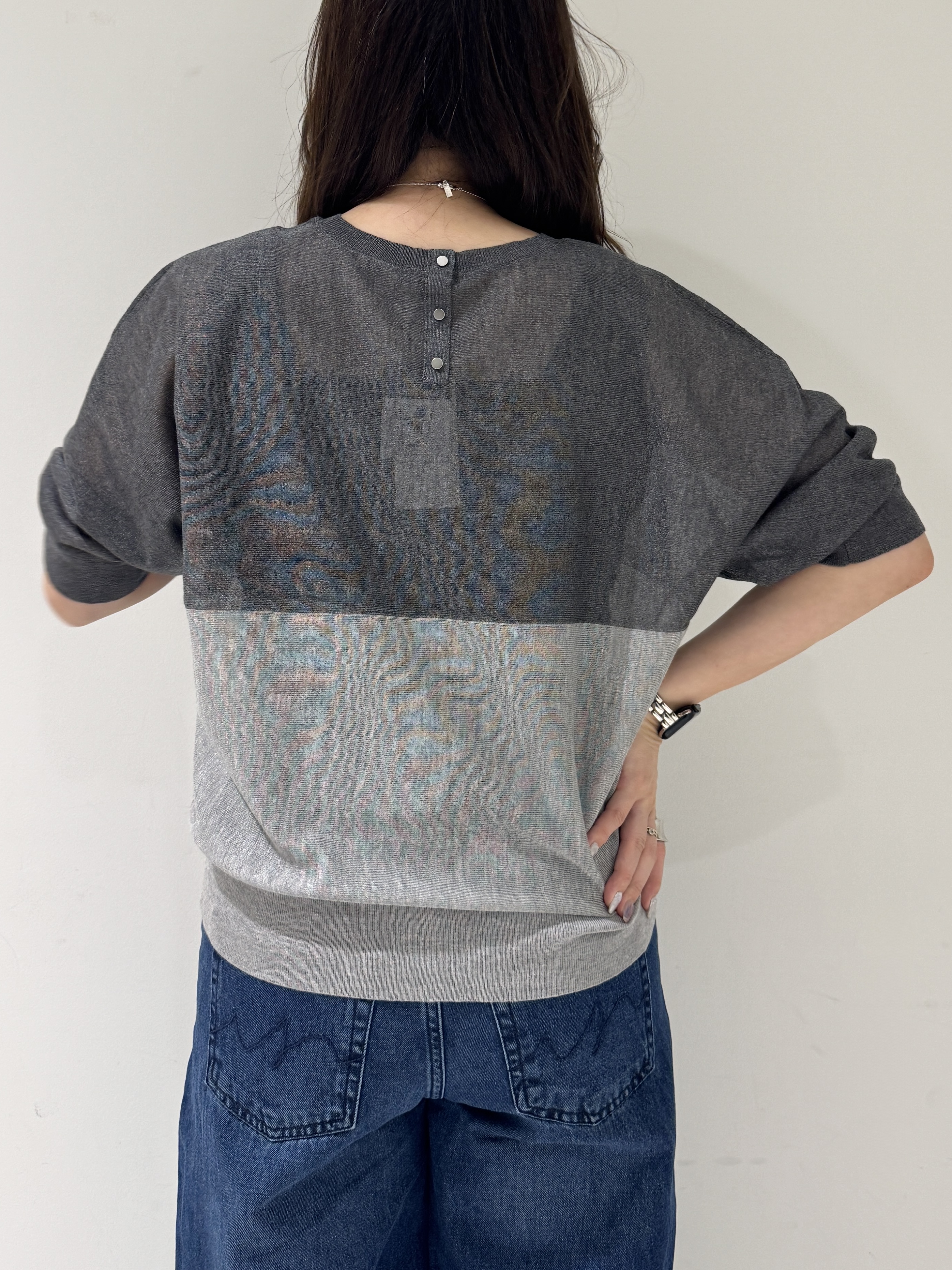 そんさんの「INDIVI｜【体型カバー／洗える】シアードルマンニット」を使ったコーディネート