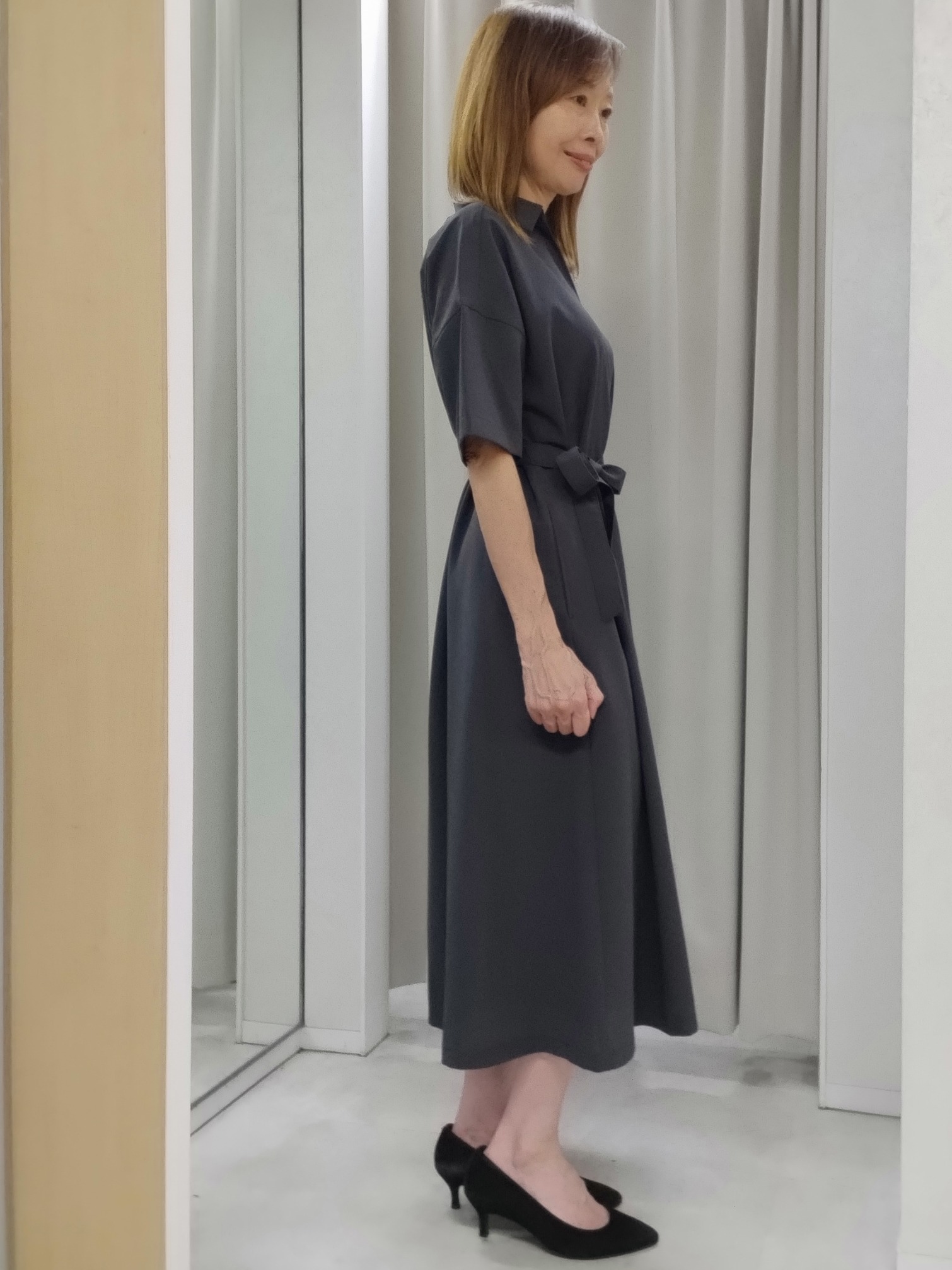 もりさんの「UNTITLED｜【初秋も活躍/UVカット/接触冷感】エアリークールワンピース」を使ったコーディネート