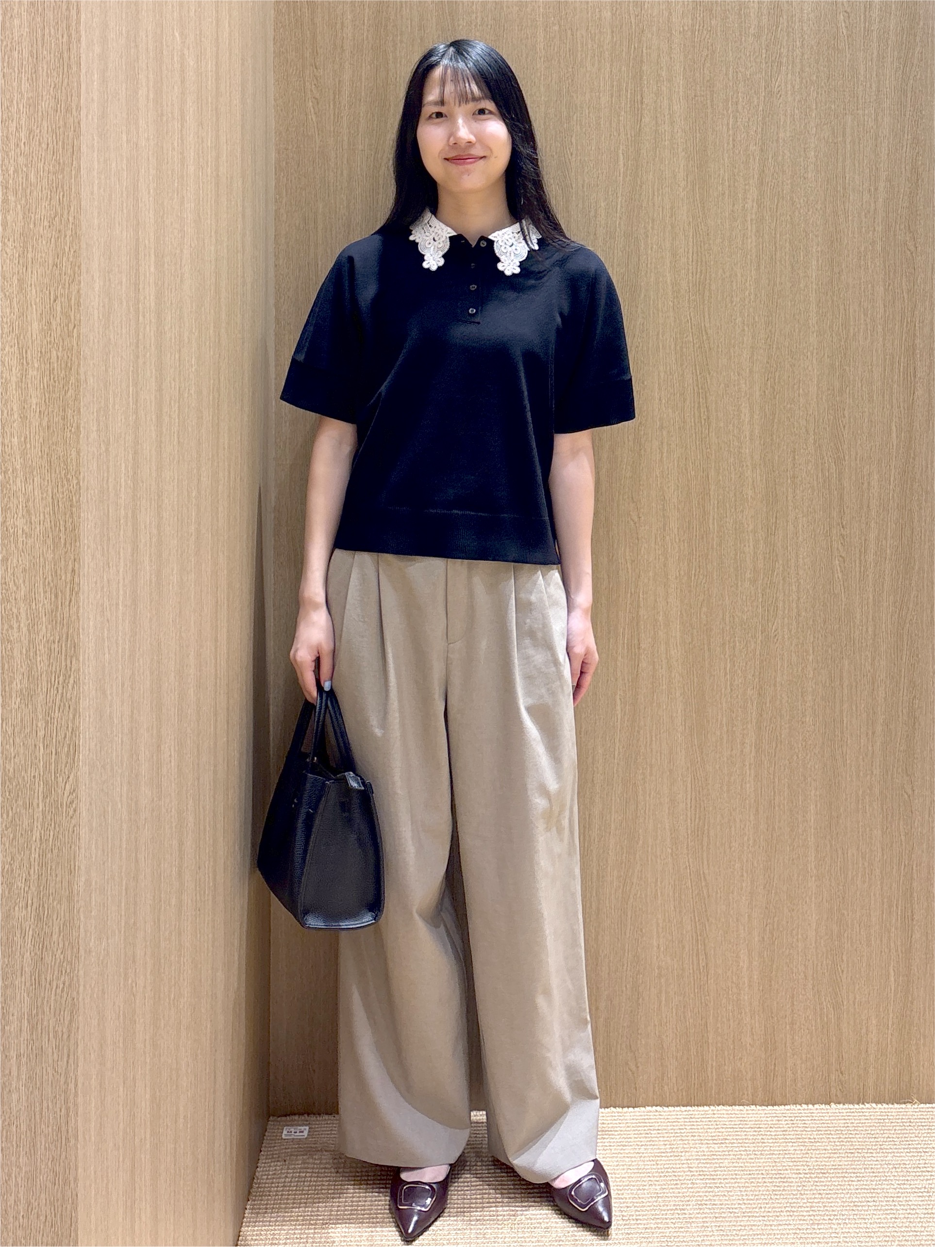 sachikoさんの「OPAQUE.CLIP｜【森絵梨佳さん着用】2WAY衿ドッキングニット《洗濯機OK》」を使ったコーディネート