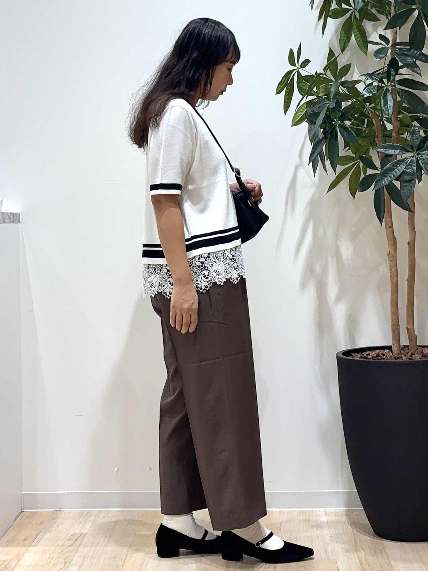 miraiさんの「grove｜【シリーズ累計36万枚／UVカット・洗濯機OK】やわらかドライタッチレースドッキングニット」を使ったコーディネート