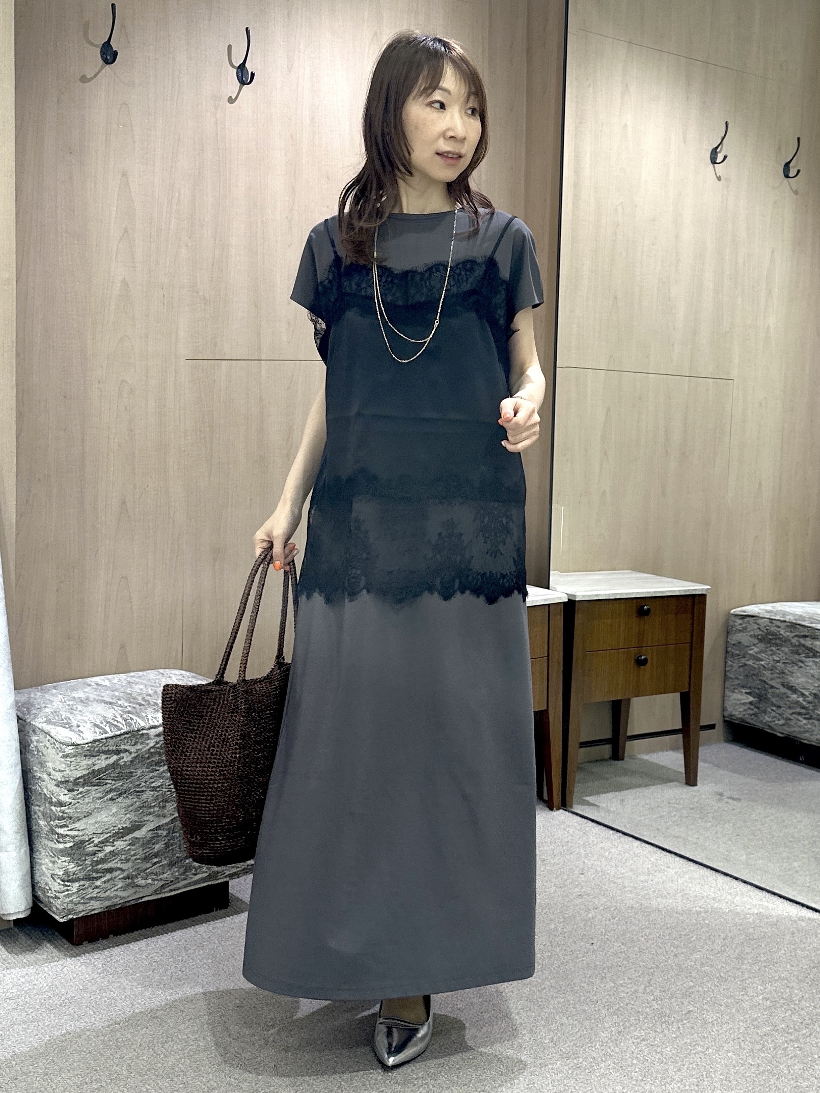 Miwaさんの「UNTITLED｜【1枚でもセットでも】レースキャミ付きプルオーバー」を使ったコーディネート