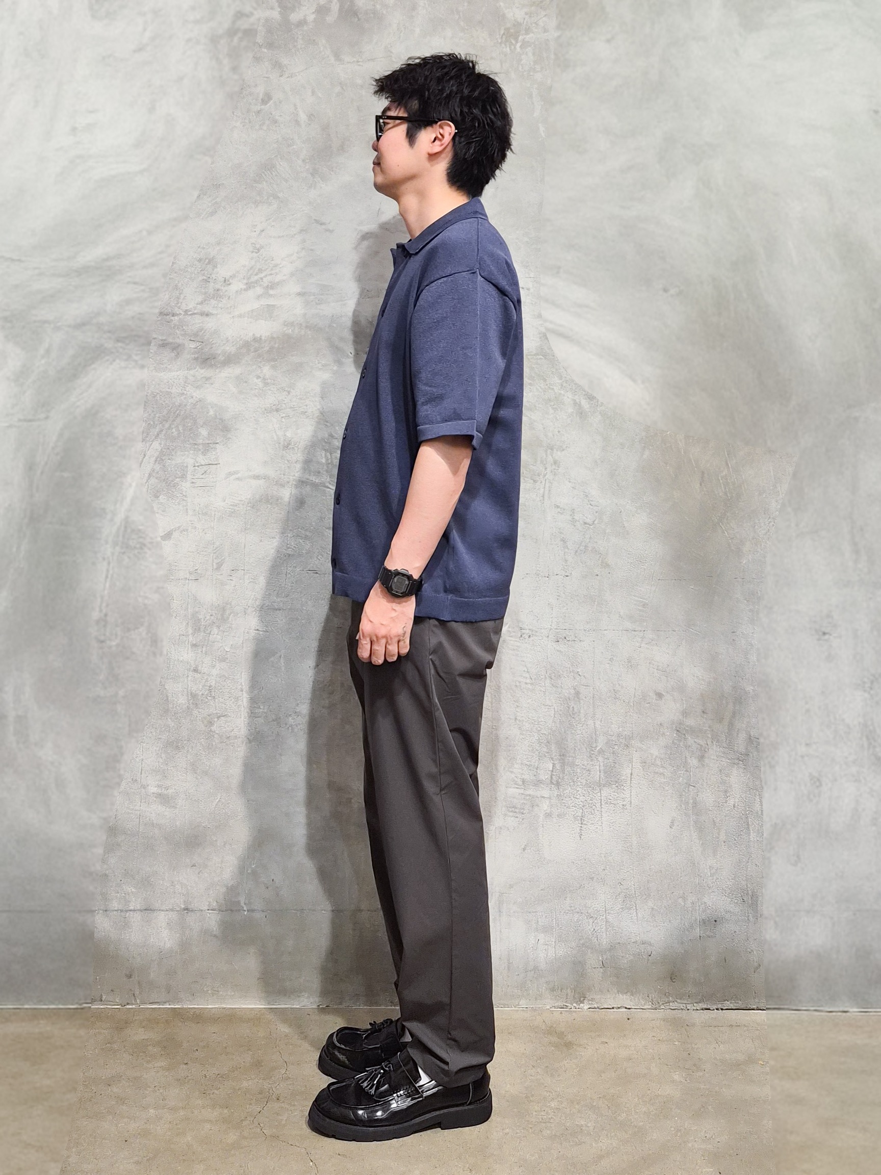 daiさんの「THE SHOP TK｜【抗菌防臭／UVカット／洗濯機OK】和紙混 半袖ニットシャツ」を使ったコーディネート
