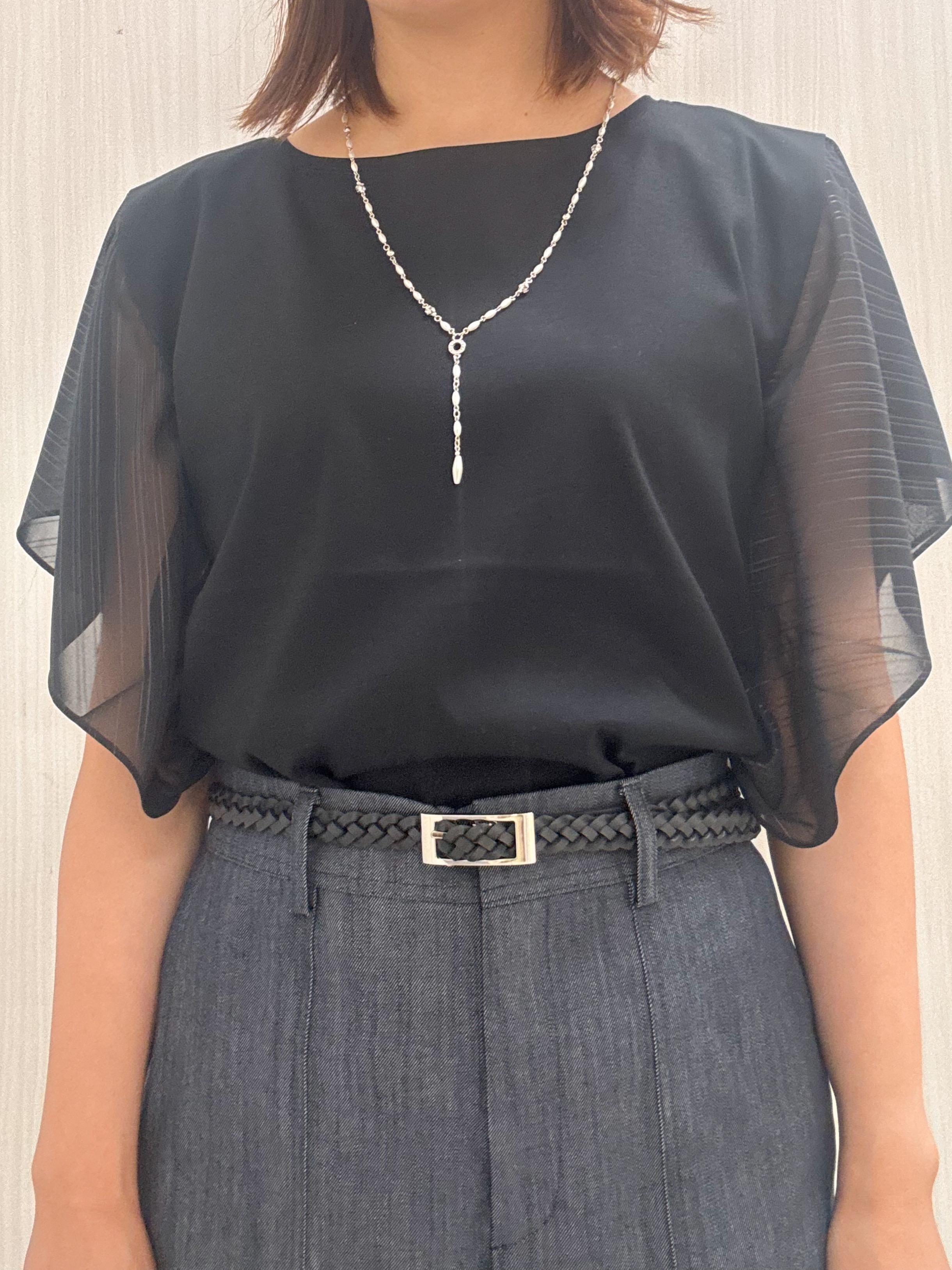 yuさんの「COUP DE CHANCE｜【手洗い可／日本製】フレンチシアーカットソー」を使ったコーディネート