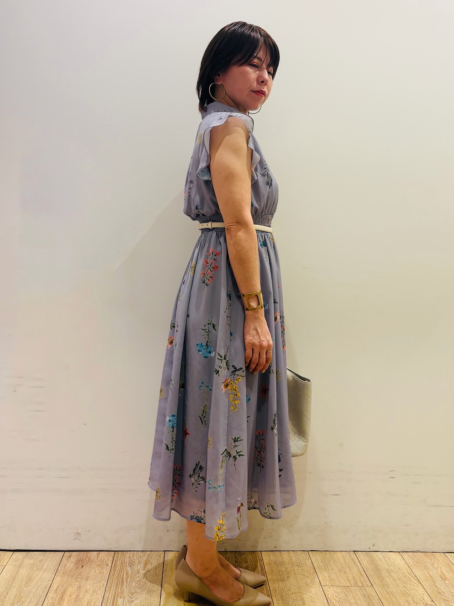 YUKOさんの「index｜【マツコの知らない世界で紹介】ボタニカルフレアワンピース《洗濯機OK》」を使ったコーディネート