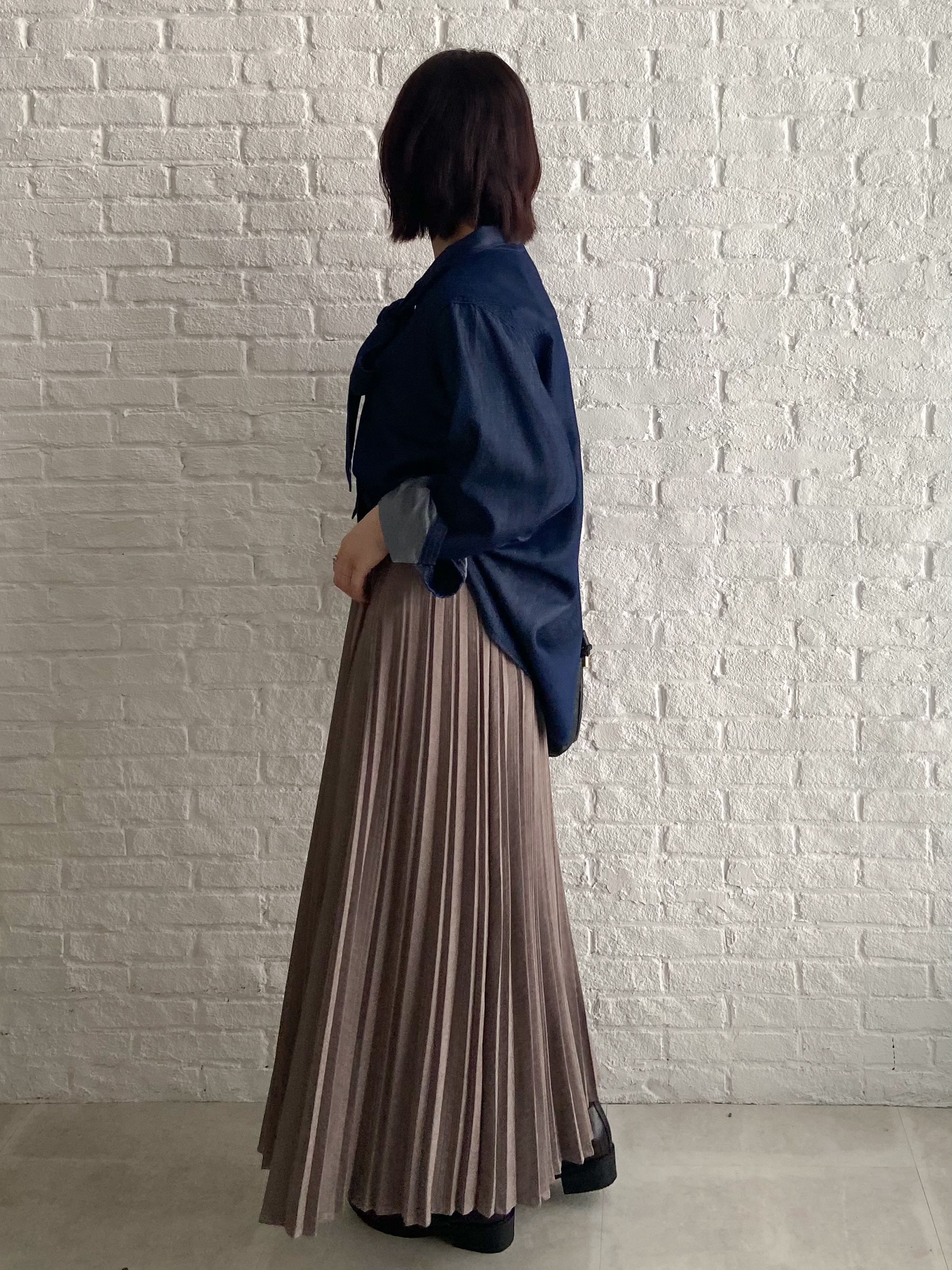 kimiさんの「OPAQUE.CLIP｜デニムボウタイブラウス【洗濯機OK】」を使ったコーディネート