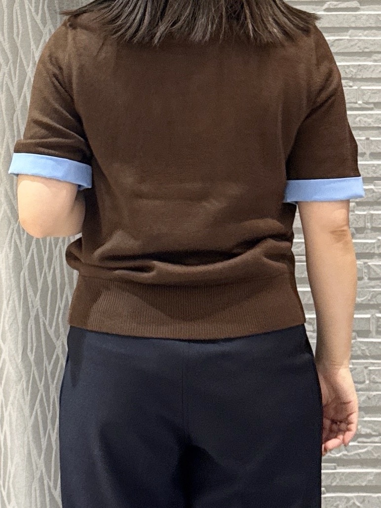 chさんの「THE SHOP TK｜POLO BCS/アーガイル5分袖ニット」を使ったコーディネート