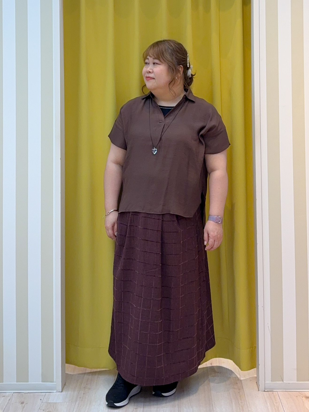 kotoさんさんの「SHOO･LA･RUE｜【2点セット/S-LL/洗濯機可】時短でコーデ決まる スラブスキッパーシャツ＋タンクトップ」を使ったコーディネート
