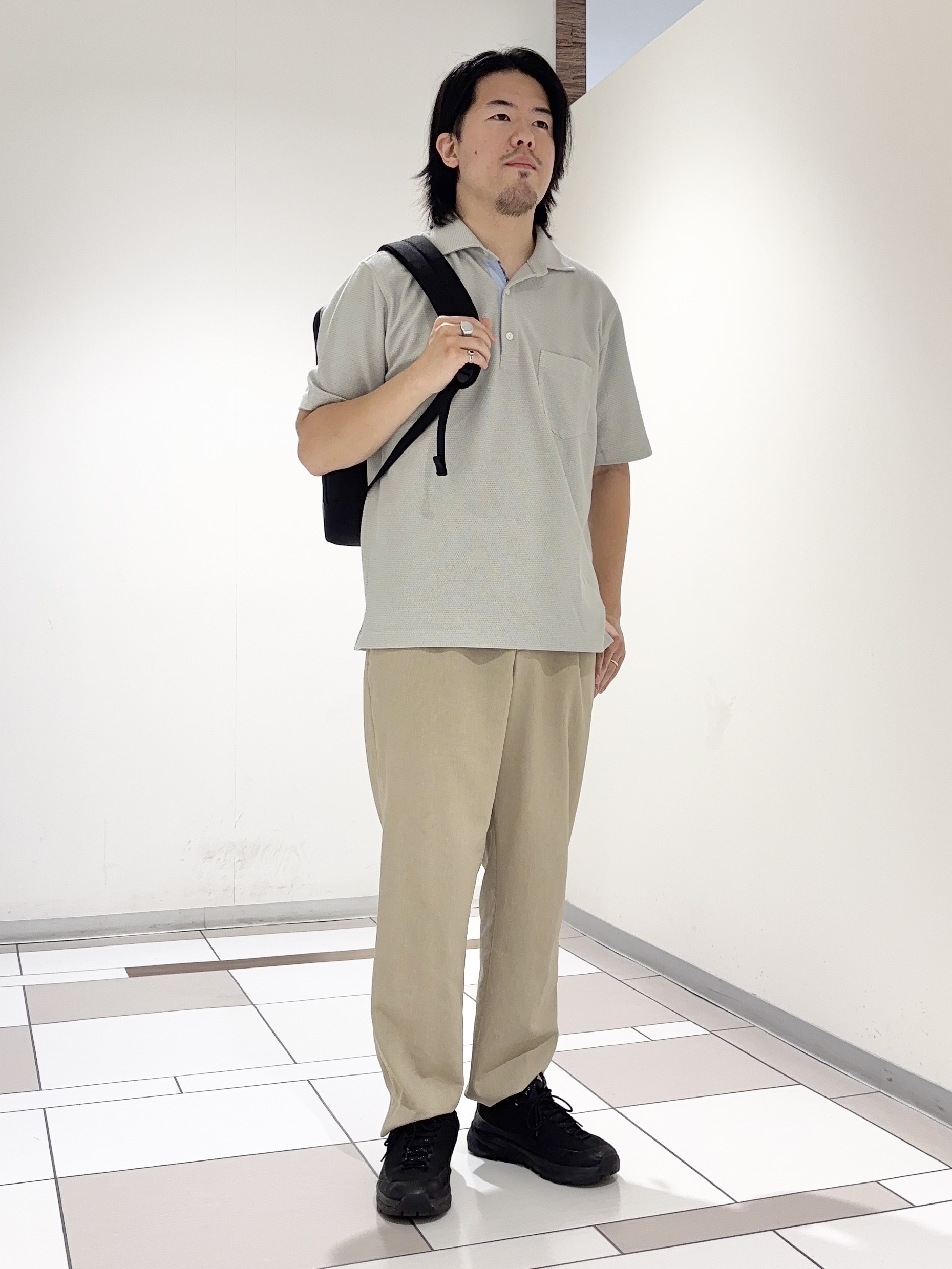 及川さんの「TAKEO KIKUCHI｜【抗菌防臭】ステイフレッシュ ポロシャツ」を使ったコーディネート