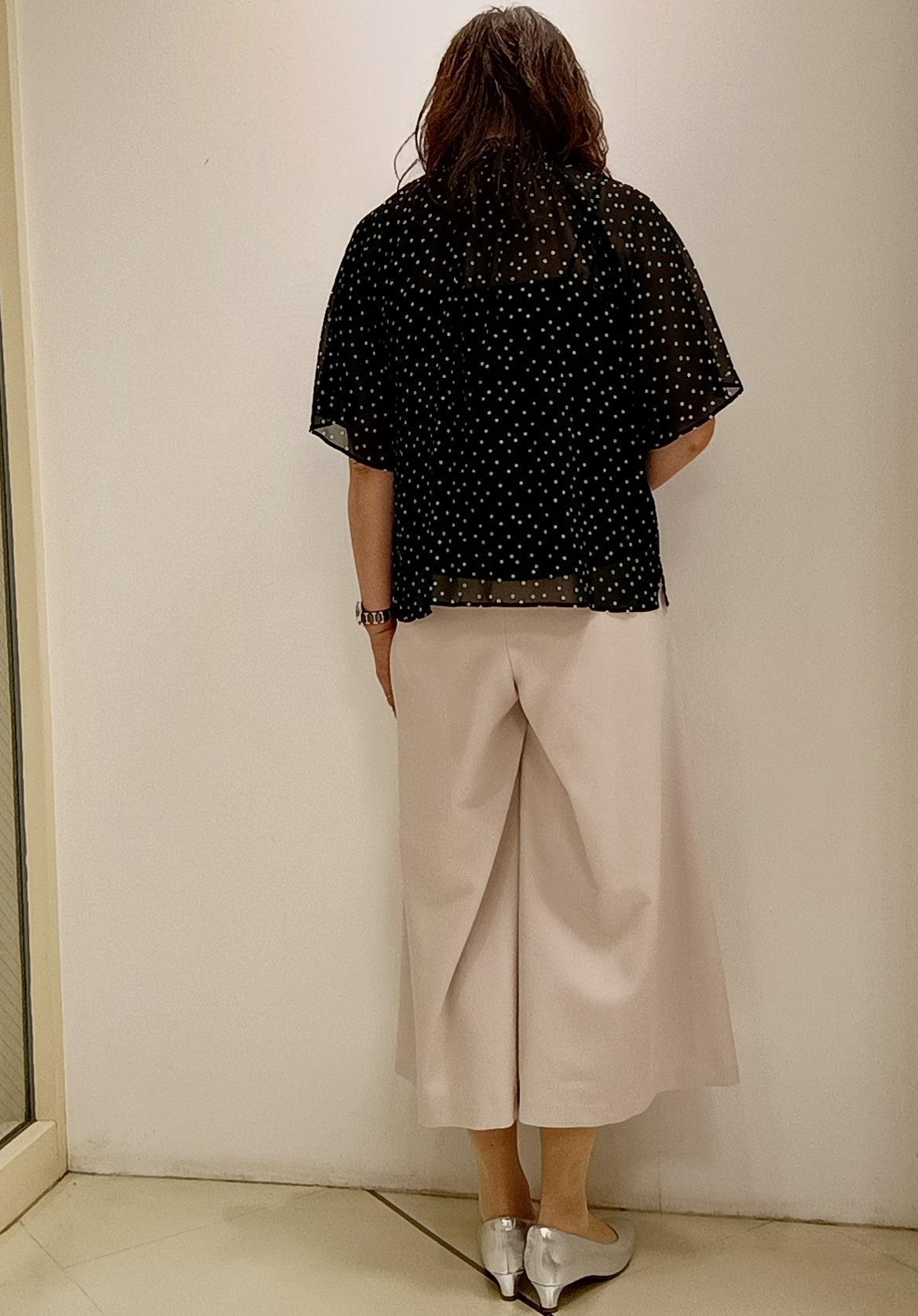 Mayさんの「Reflect｜【セットアップ／手洗い可】ドット柄シアーブラウス」を使ったコーディネート