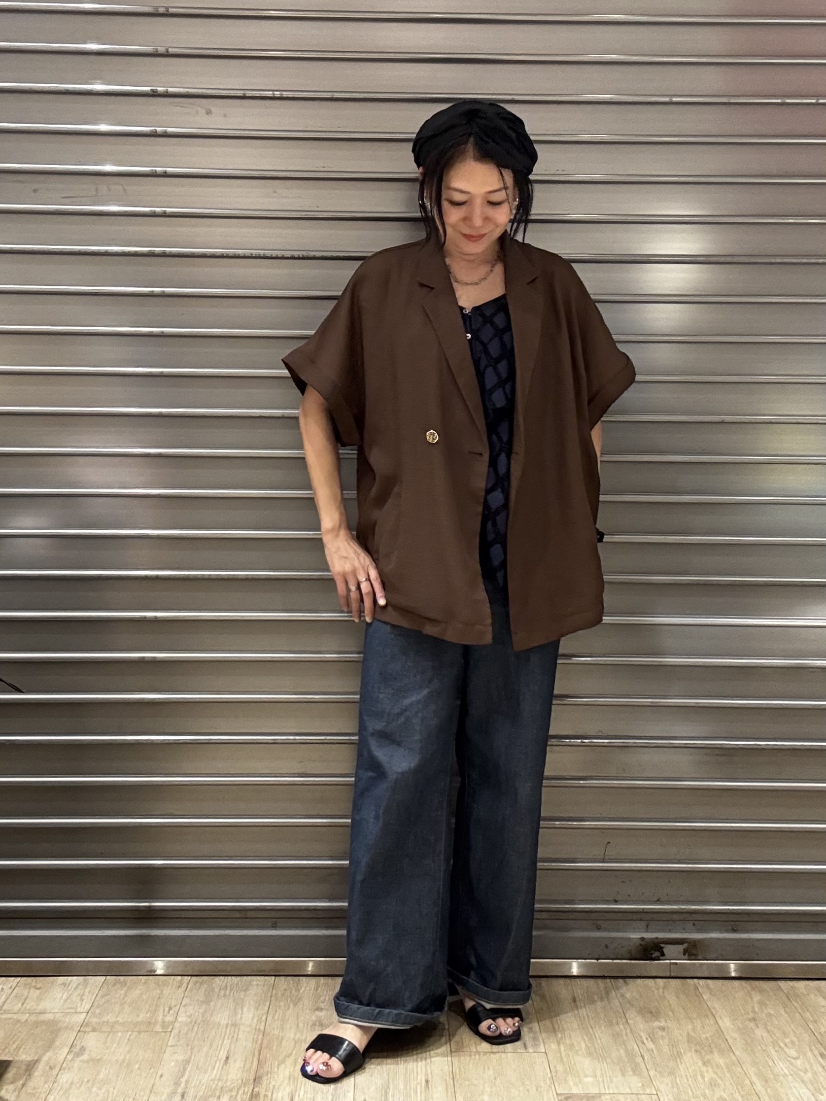 miccaさんの「grove｜【洗濯機OK/SETUP可】シワになりにくいハーフスリーブジャケット」を使ったコーディネート