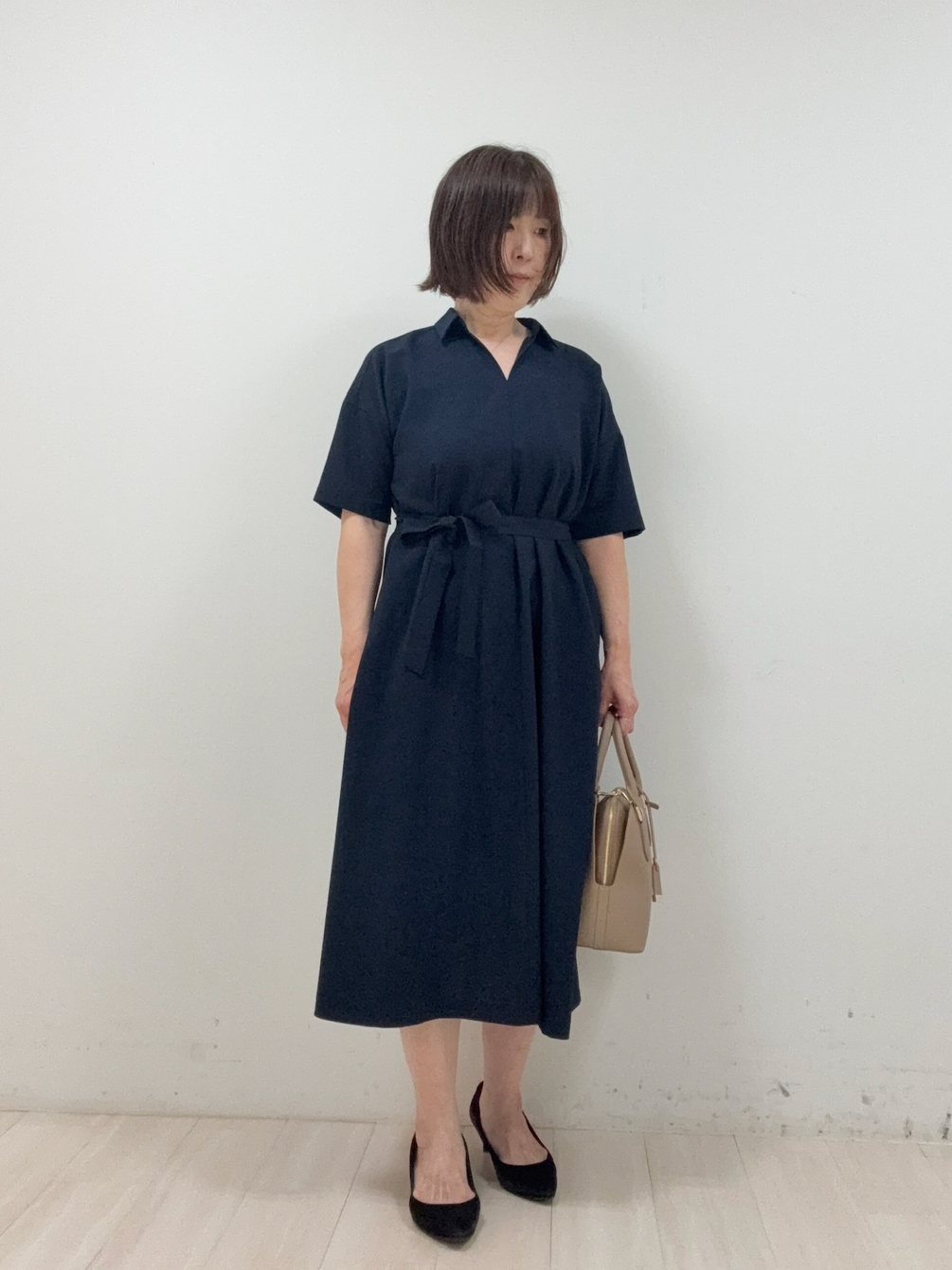 まつさんの「UNTITLED｜【初秋も活躍/UVカット/接触冷感】エアリークールワンピース」を使ったコーディネート