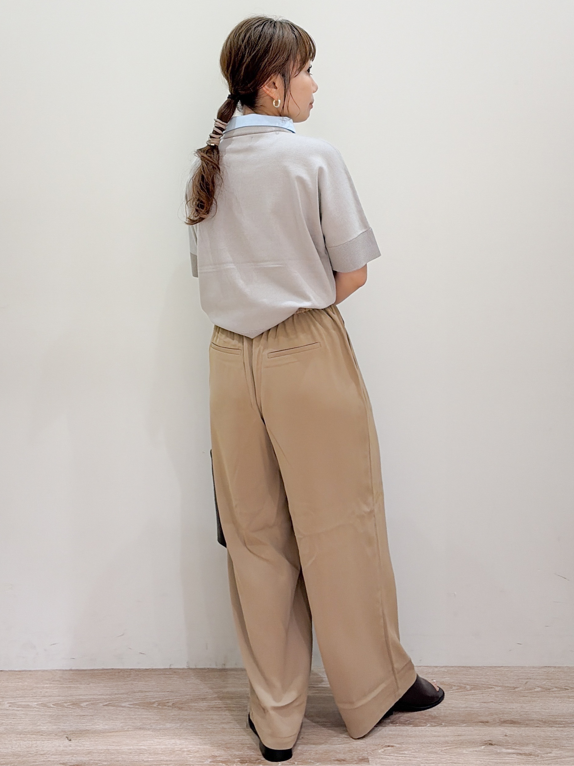 risayanさんの「OPAQUE.CLIP｜【森絵梨佳さん着用】2WAY衿ドッキングニット《洗濯機OK》」を使ったコーディネート